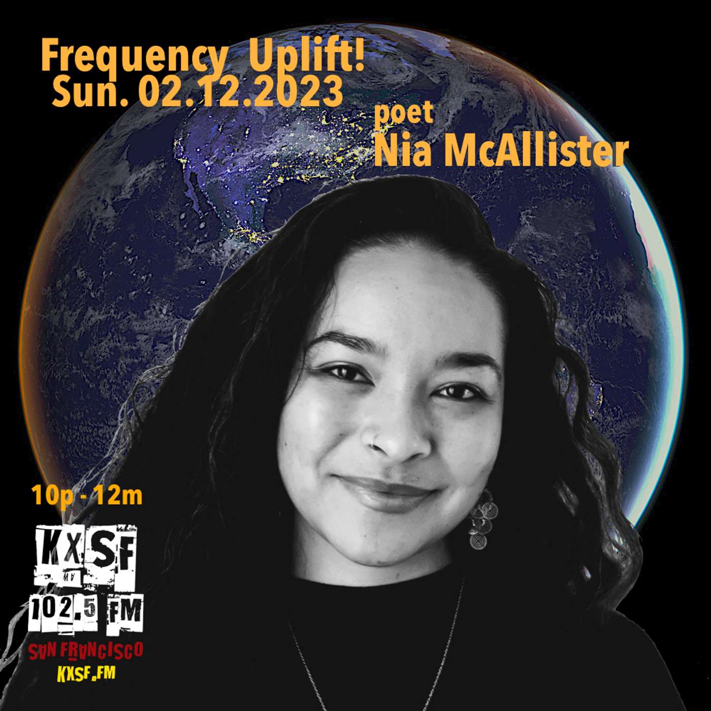 FREQUENCY UPLIFT !   02.12.2023 !    … our second Sunday poet, Nia McAllister episode artwork
