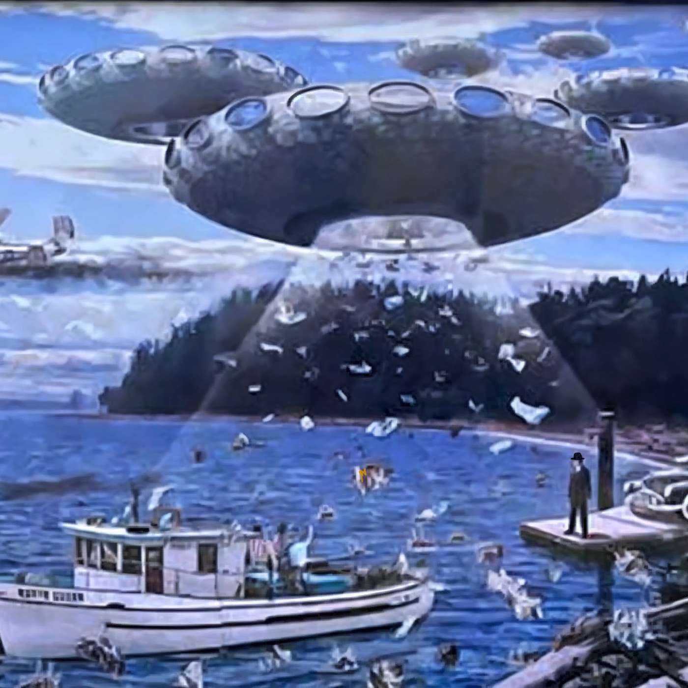 Ep 17 - The Maury Island Incident, Men in black, Kirkpatrick, Area 51, Element 115, Bob Lazar and what do Grusch, Elizondo, Mellon and Pasulka say about them? We got clips. episode artwork