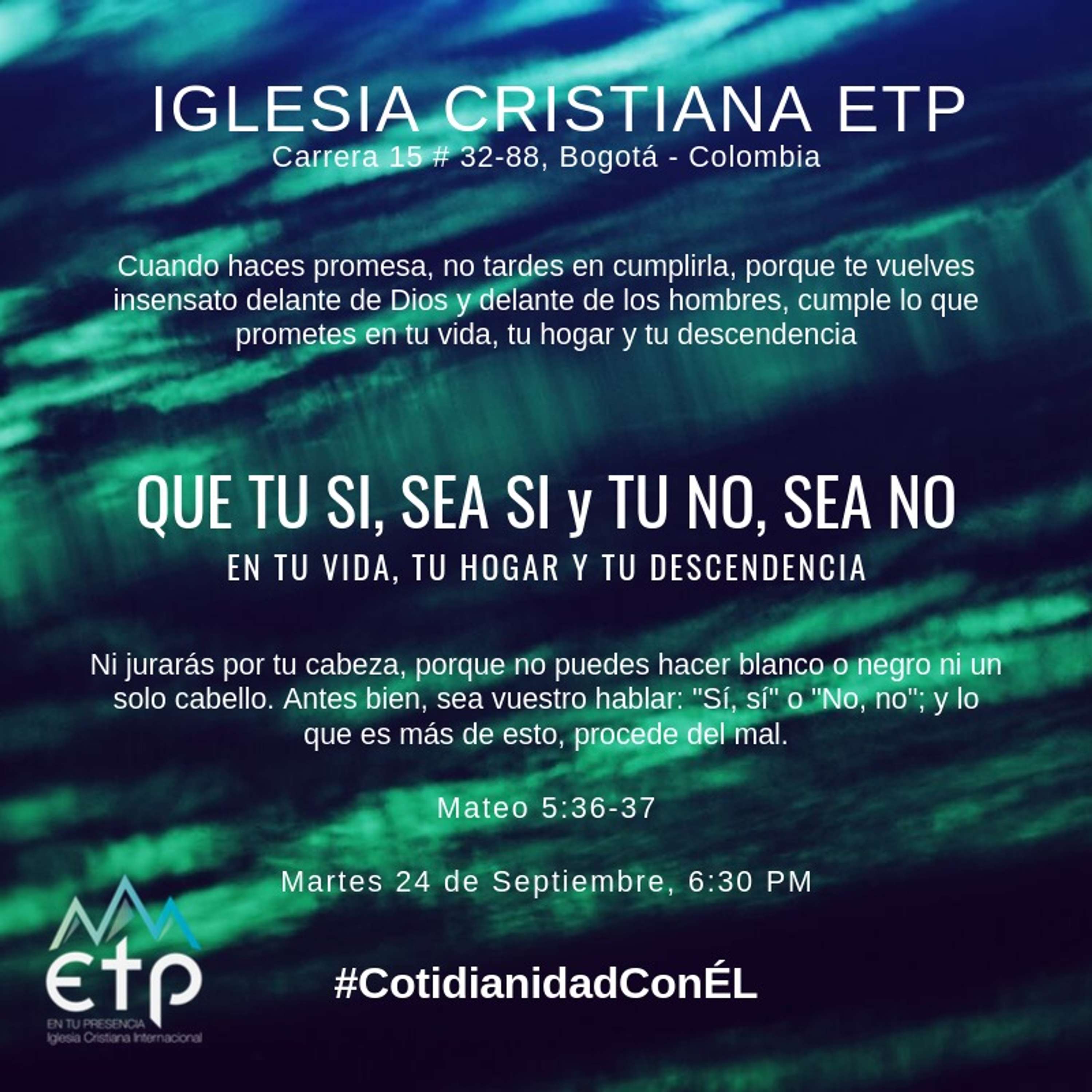 Charlas Pastores Luis Salas y Jeannette Noguera, Iglesia ETP