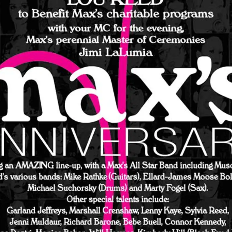 Maxs Kansas City 50 Year tribute concert to iconic Velvet Underground & Lou Reed