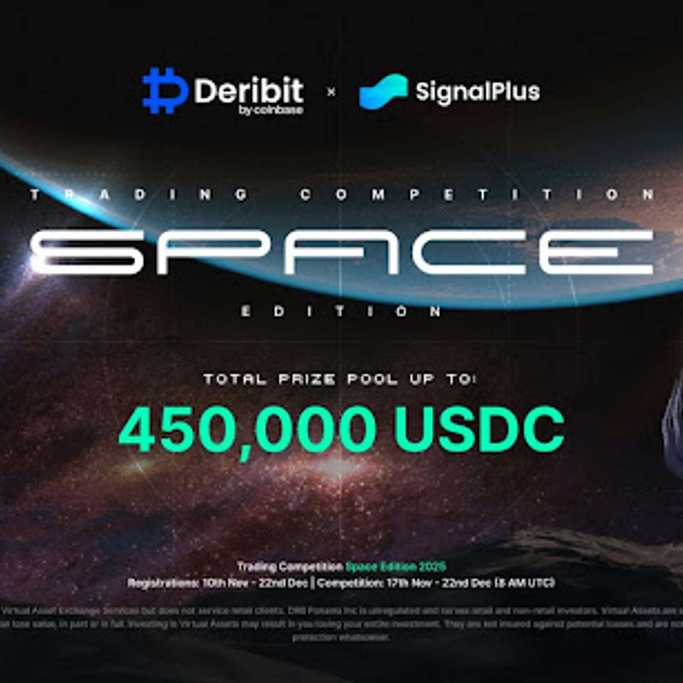 Deribit and SignalPlus Launch 2025 Trading Competition, Featuring a $450,000 USDC Prize Pool
