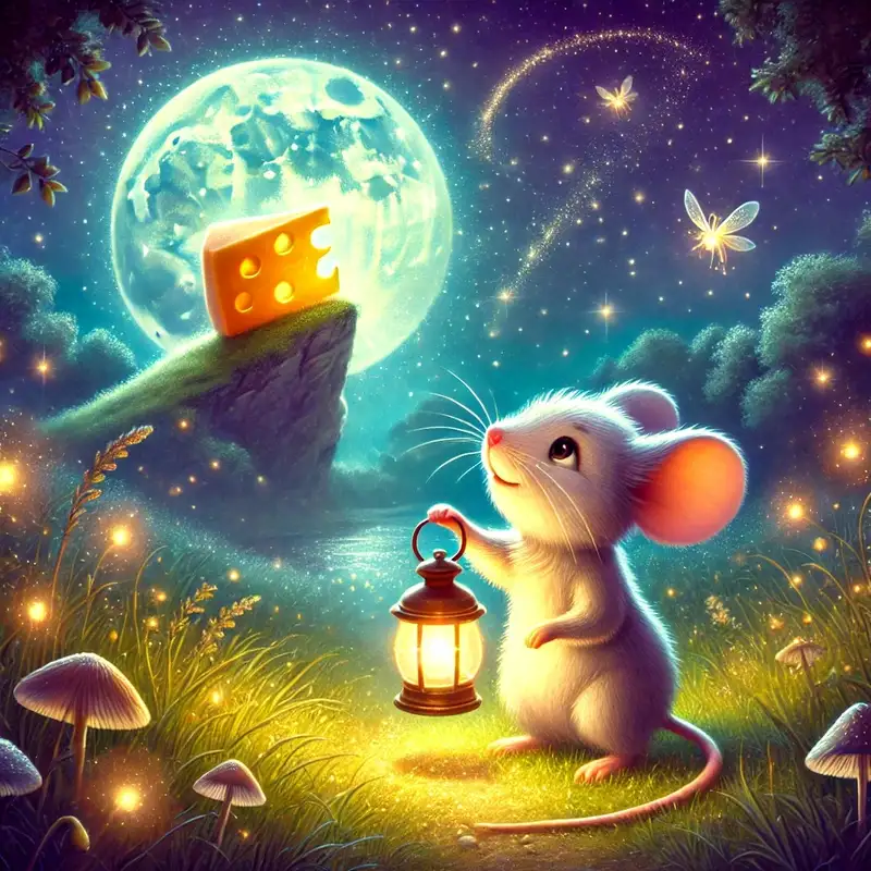 The Curious Mouse and The Moonlight Cheese