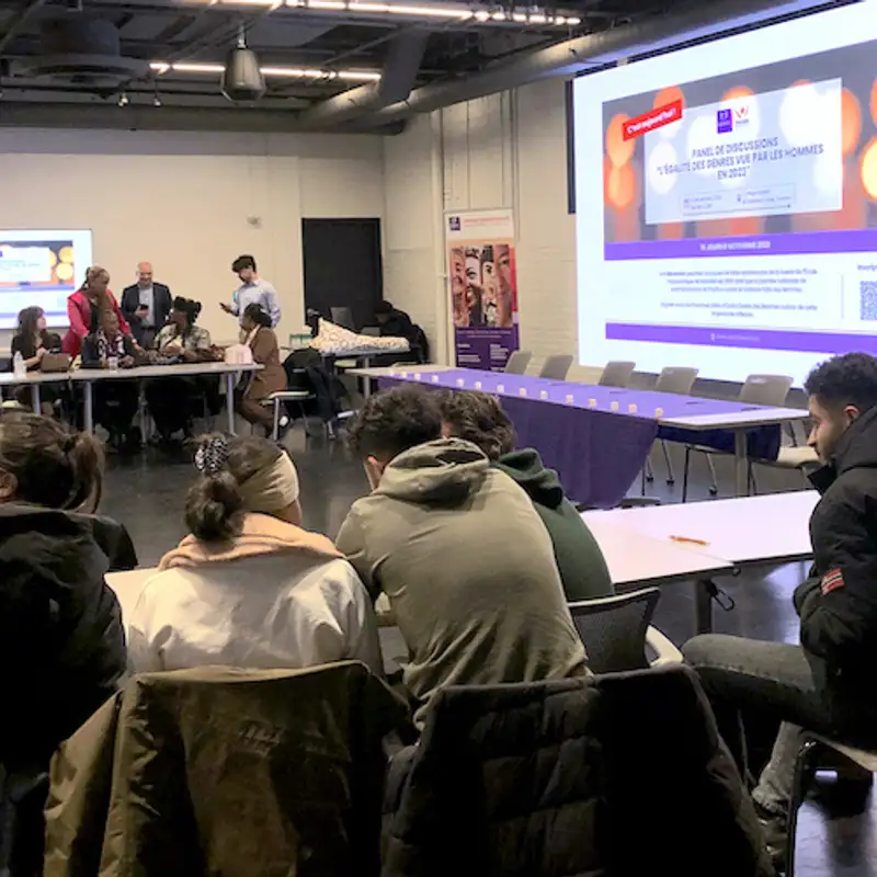 REPORTAGE – Des hommes alliés questionnent l’égalité des genres en présence d’étudiants du collège Boréal
