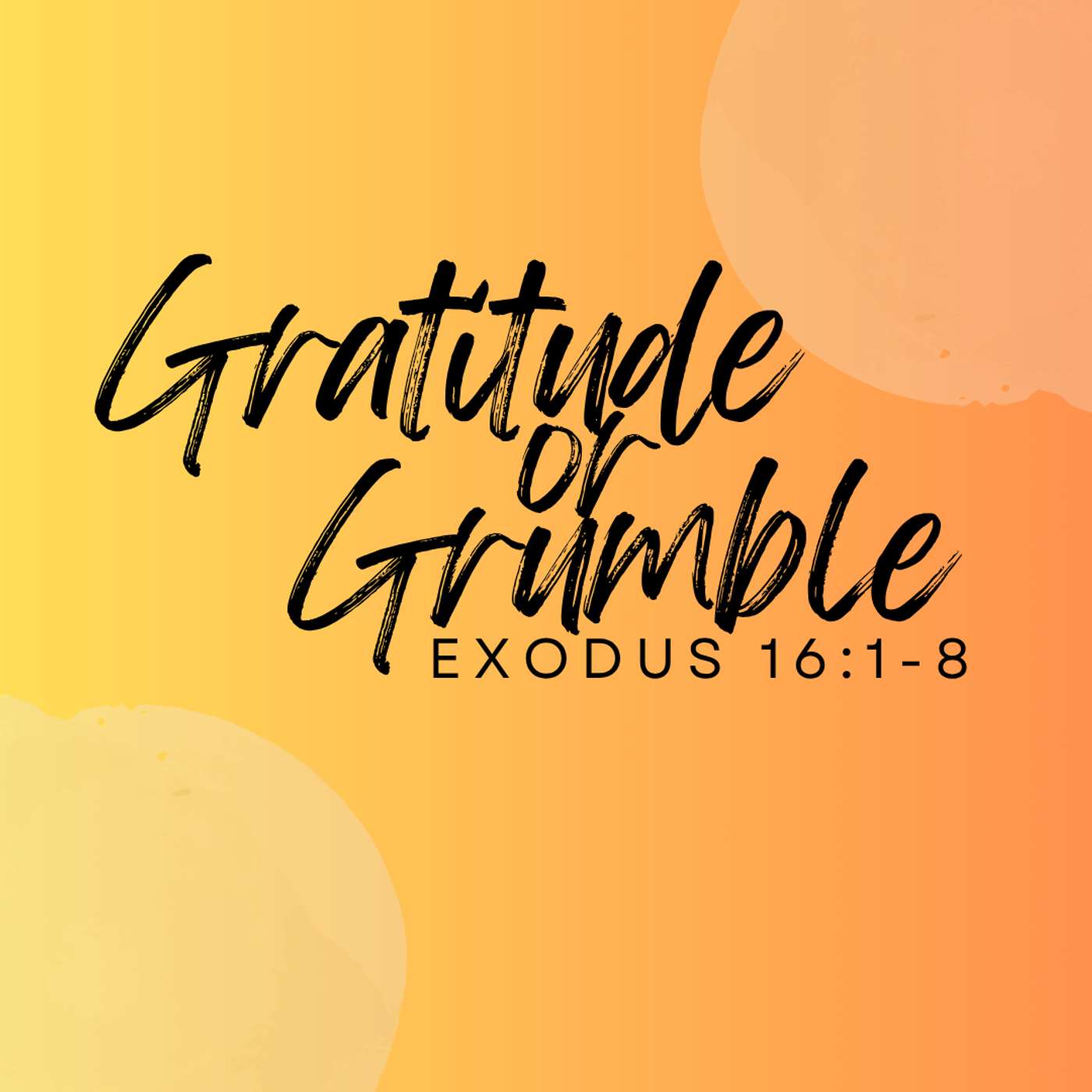 Gratitude or Grumble: Exodus 16:1-8