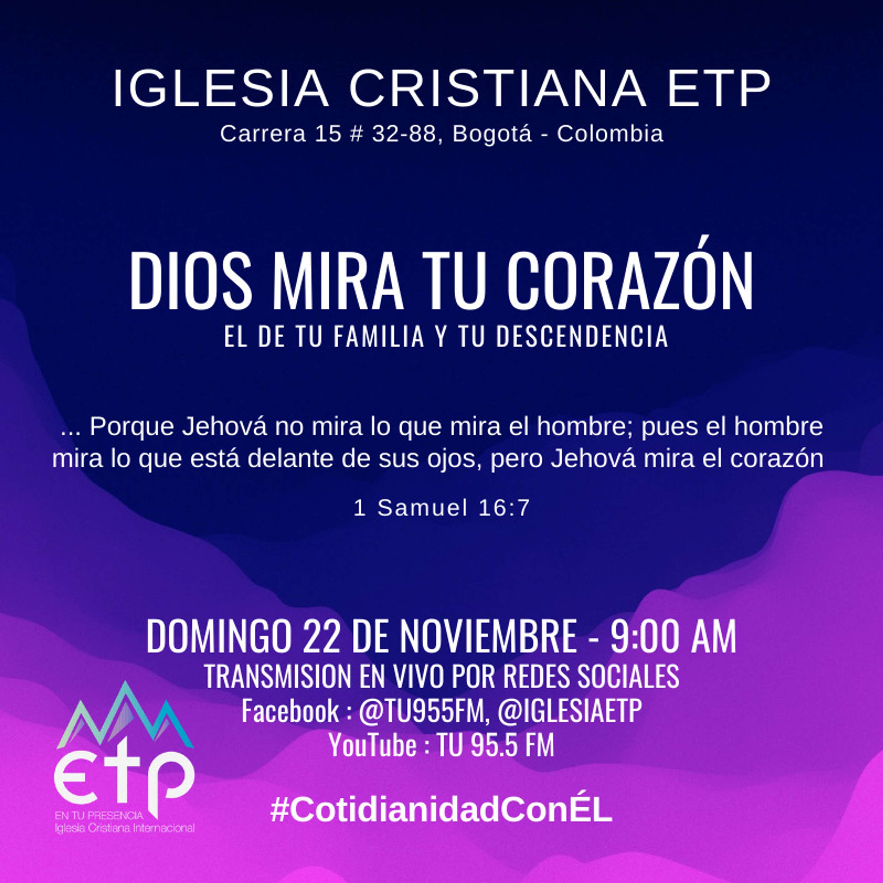 Dios mira tu corazón el de tu hogar, tu familia y tu descendencia