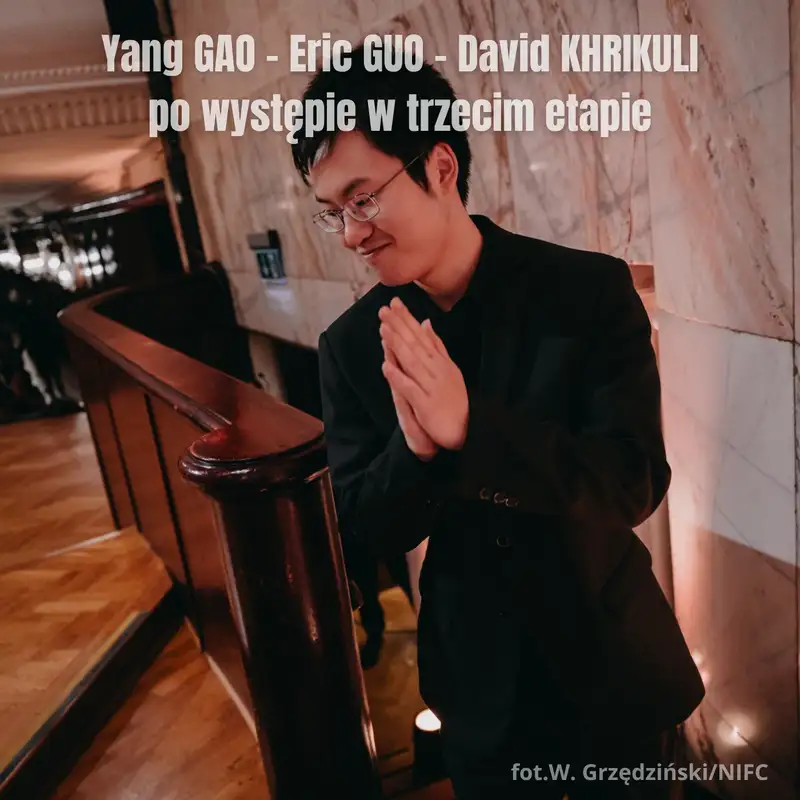 Pianiści w trzecim etapie konkursu: Yang Gao, Eric Guo i David Khrikuli
