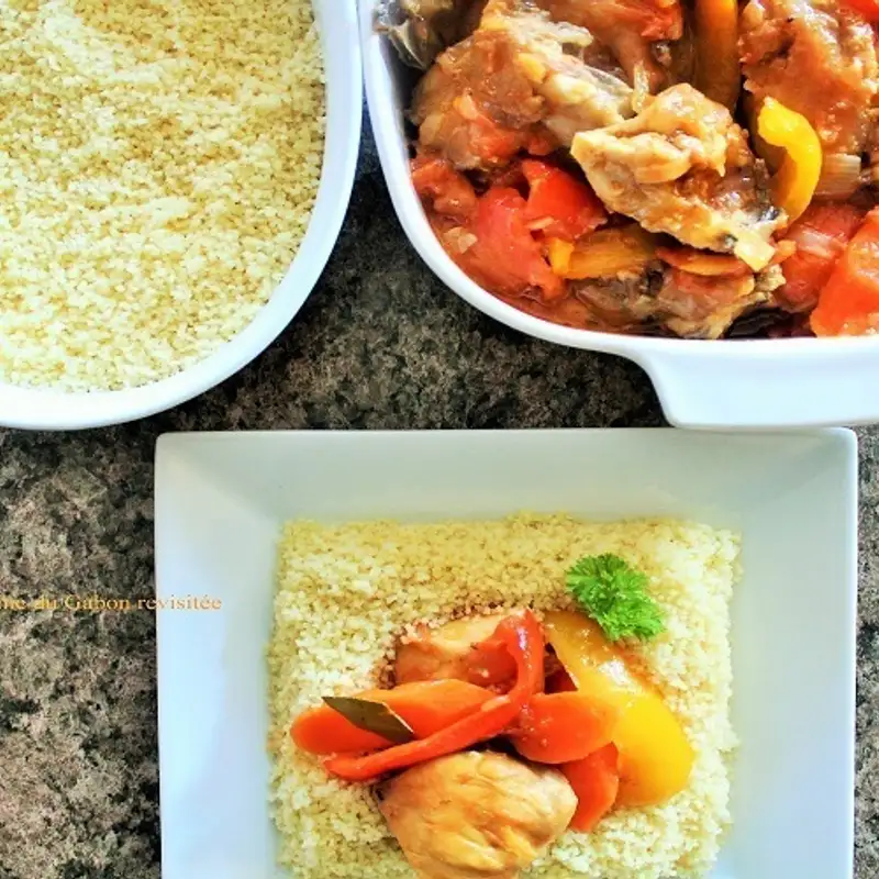 La recette Couscous blanc au poulet et aux légumes par Miene Rite Simba