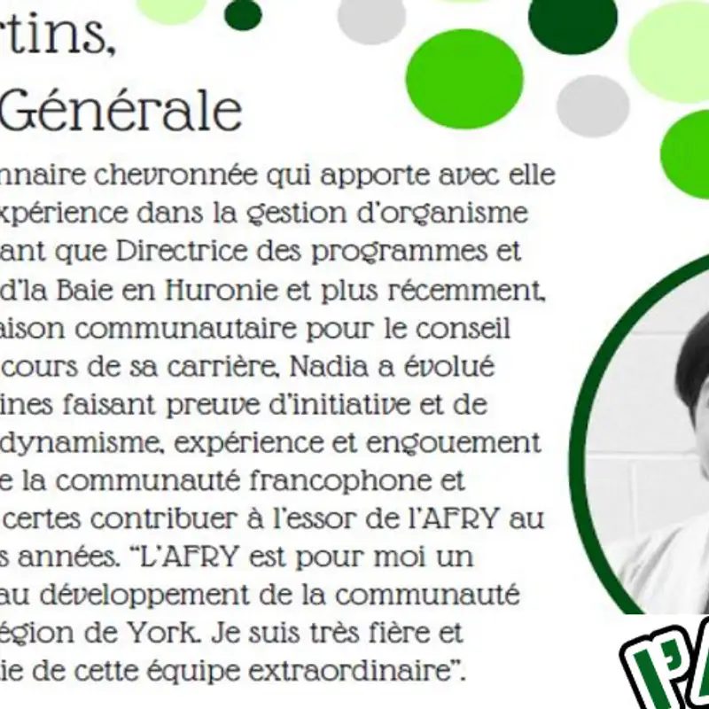 "La région de York est immense, nous devons répondre aux besoins individuels de chaque communauté" Nadia Martins, directrice générale de l'AFRY
