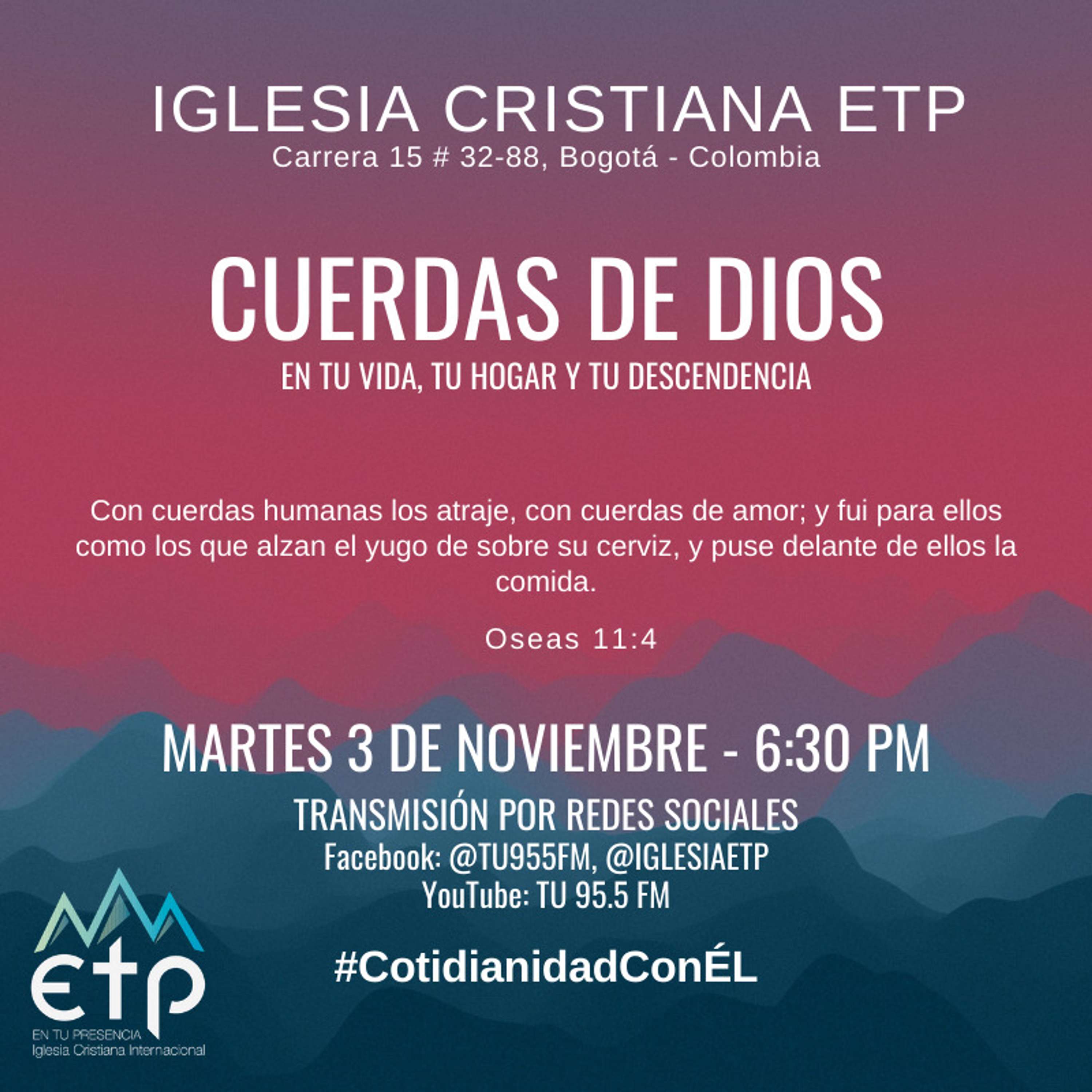 Charlas Pastores Luis Salas y Jeannette Noguera, Iglesia ETP