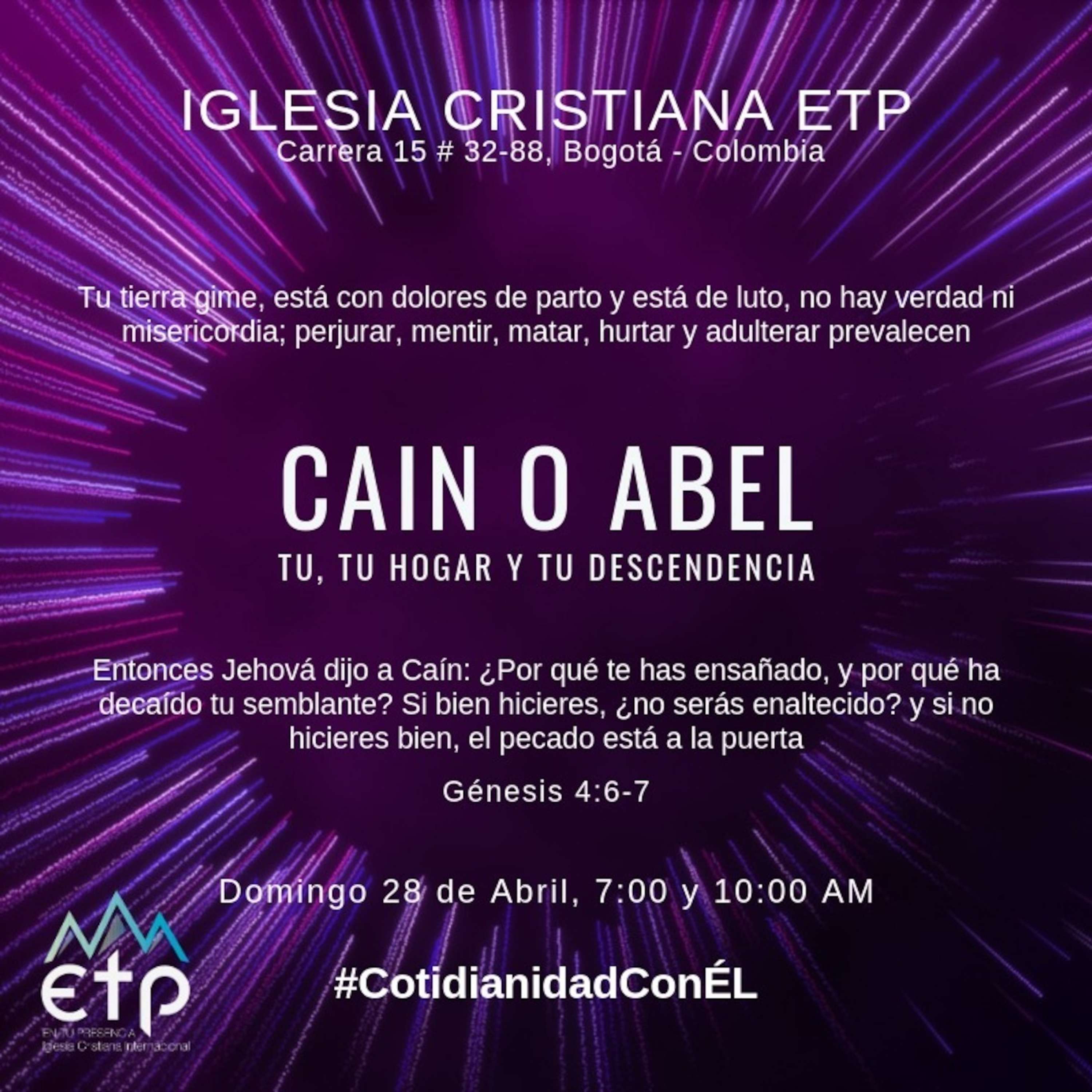 Charlas Pastores Luis Salas y Jeannette Noguera, Iglesia ETP