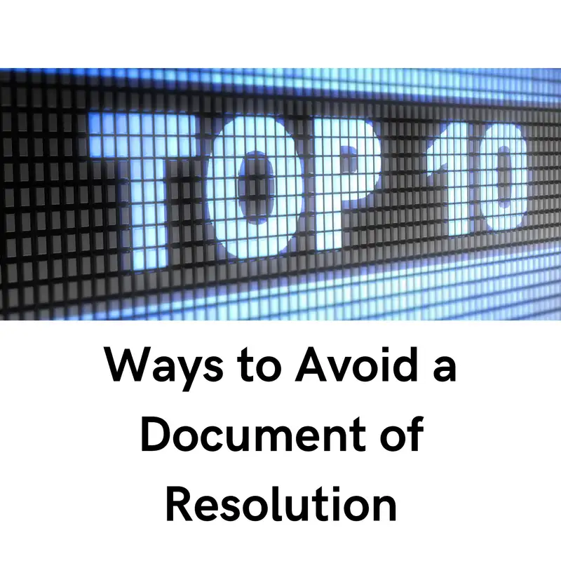 10 Ways to Avoid an NCUA Document of Resolution