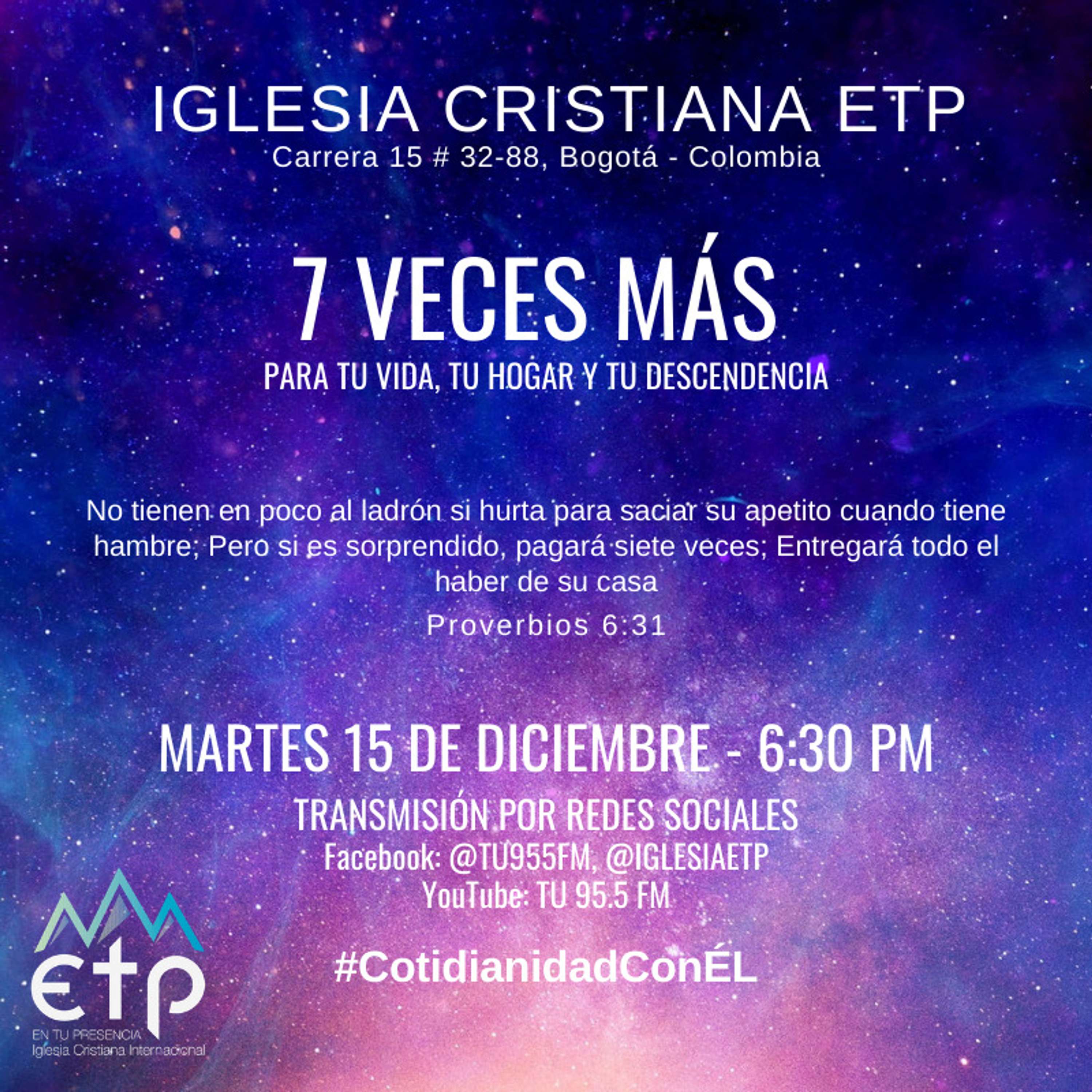 Charlas Pastores Luis Salas y Jeannette Noguera, Iglesia ETP