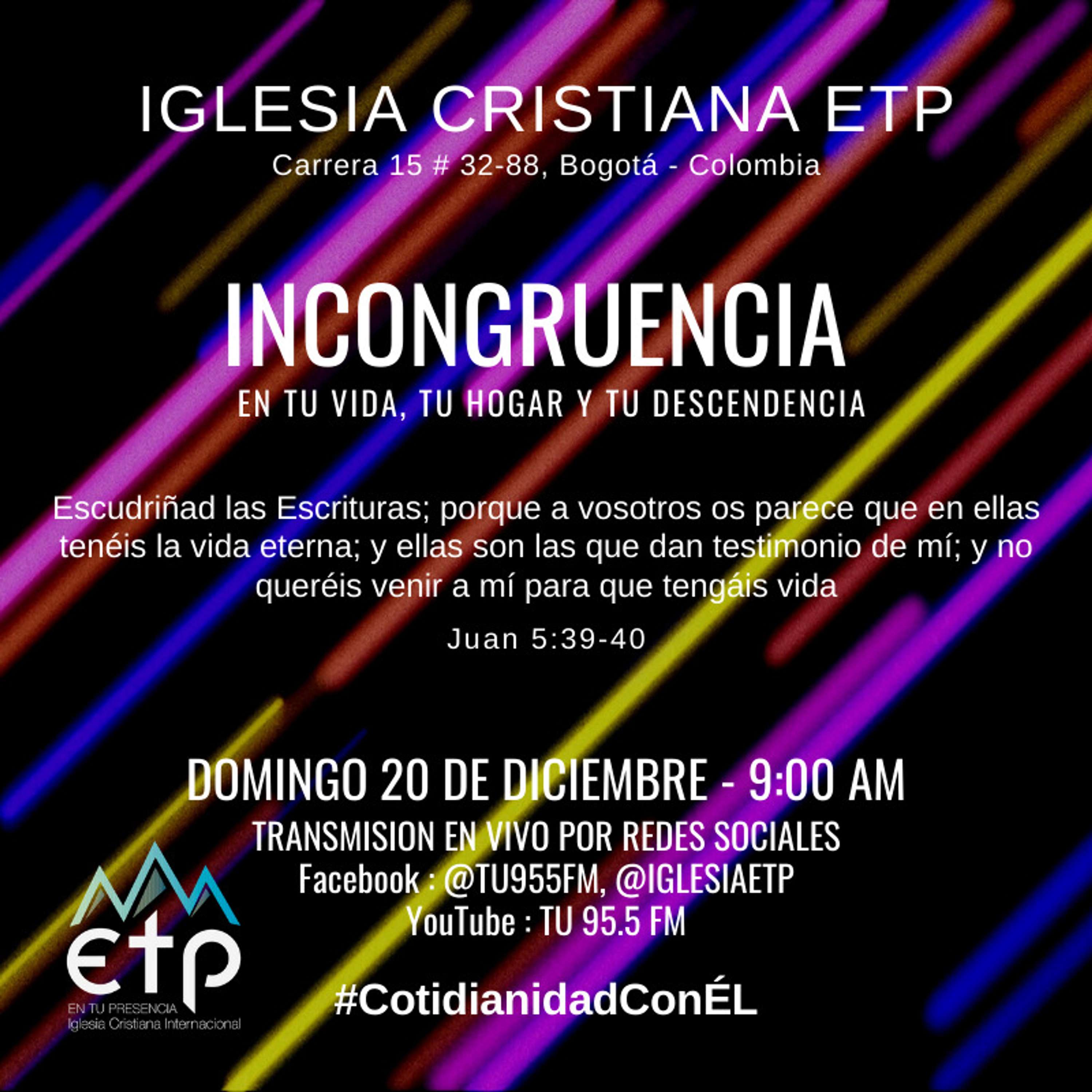 Charlas Pastores Luis Salas y Jeannette Noguera, Iglesia ETP
