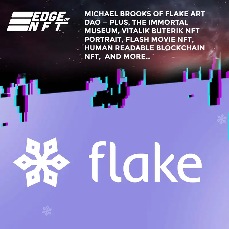 Michael Brooks of Flake Art DAO — Plus, The Immortal Museum, Vitalik Buterik NFT Portrait, Flash Movie NFT, Human Readable Blockchain NFT, And More…