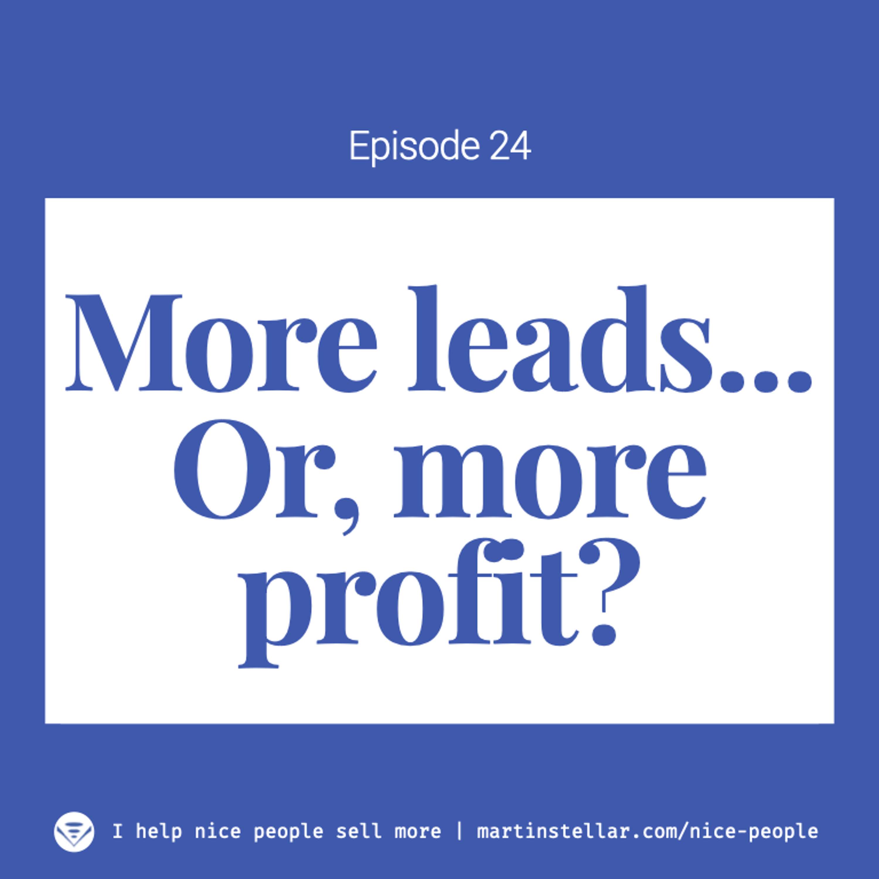 Ep 24: More leads... or more profit?