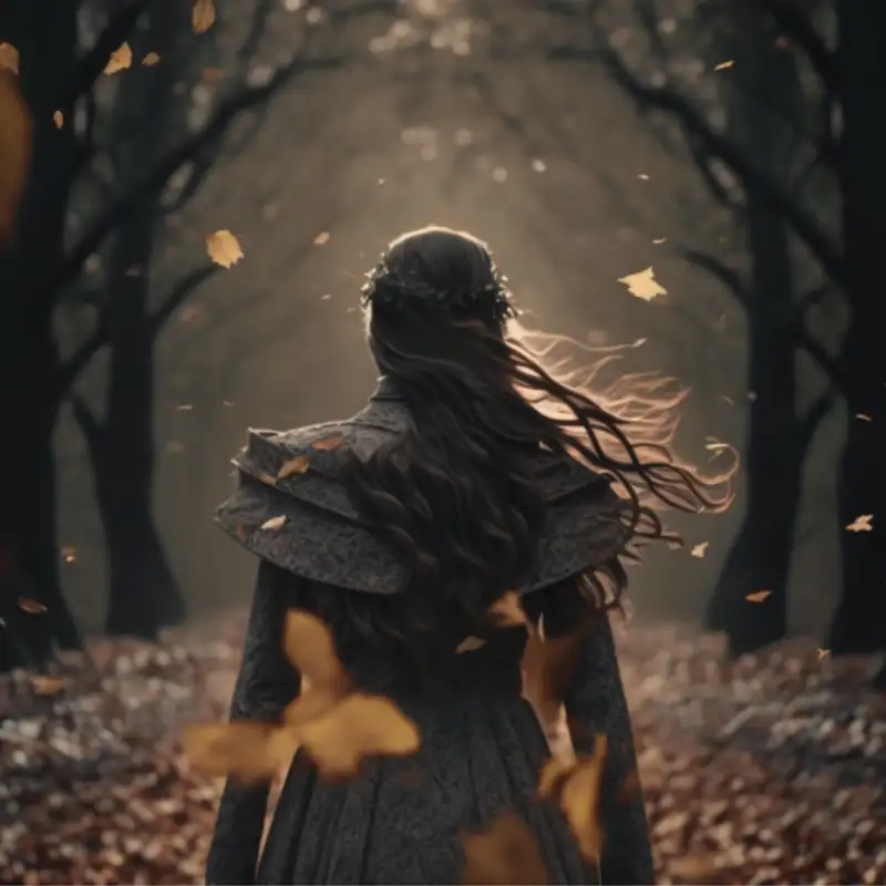 Walking Through Dry Leaves in the Deep Woods