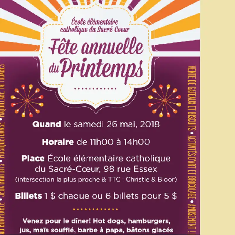 Retour de la Fête annuelle du Printemps à l'Ecole du Sacre Cœur !