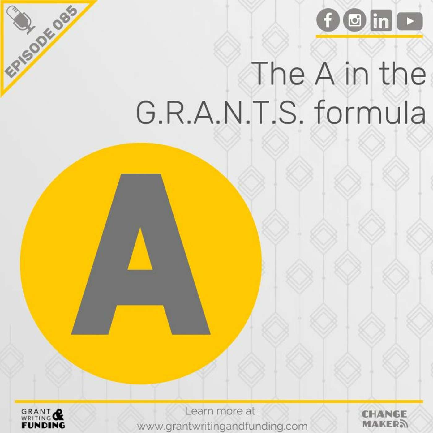 085: The A in the G.R.A.N.T.S. Formula: How to Quickly Articulate a Goal to Guide your Grant
