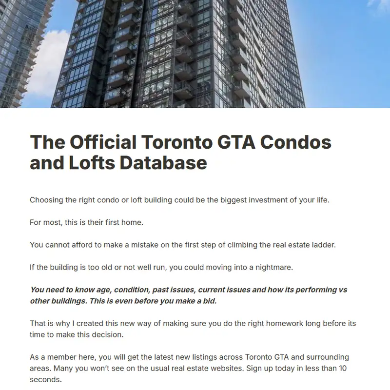 The Official Toronto GTA Condos and Lofts Podcast Database