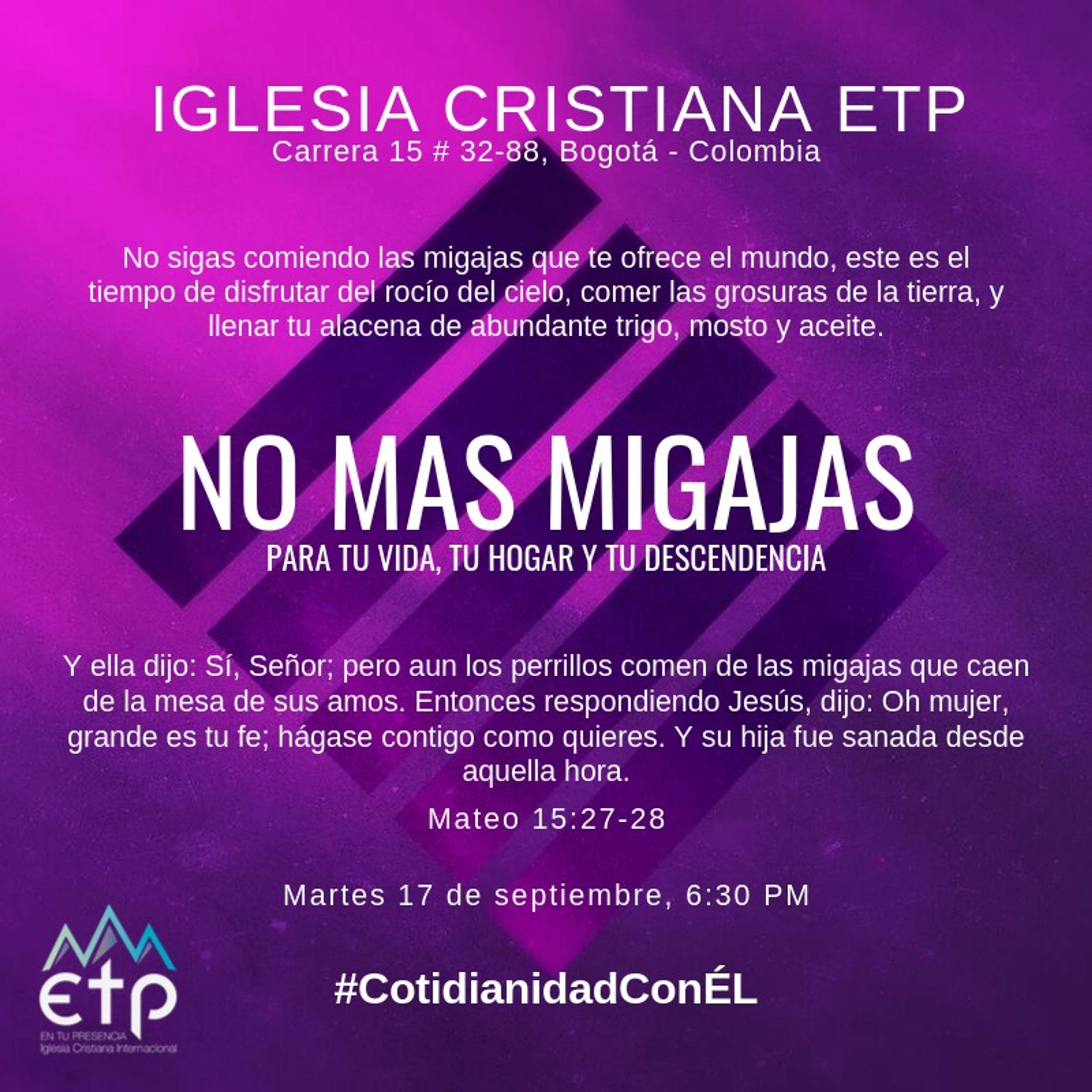 No más migajas en tu vida, tu hogar y tu descendencia