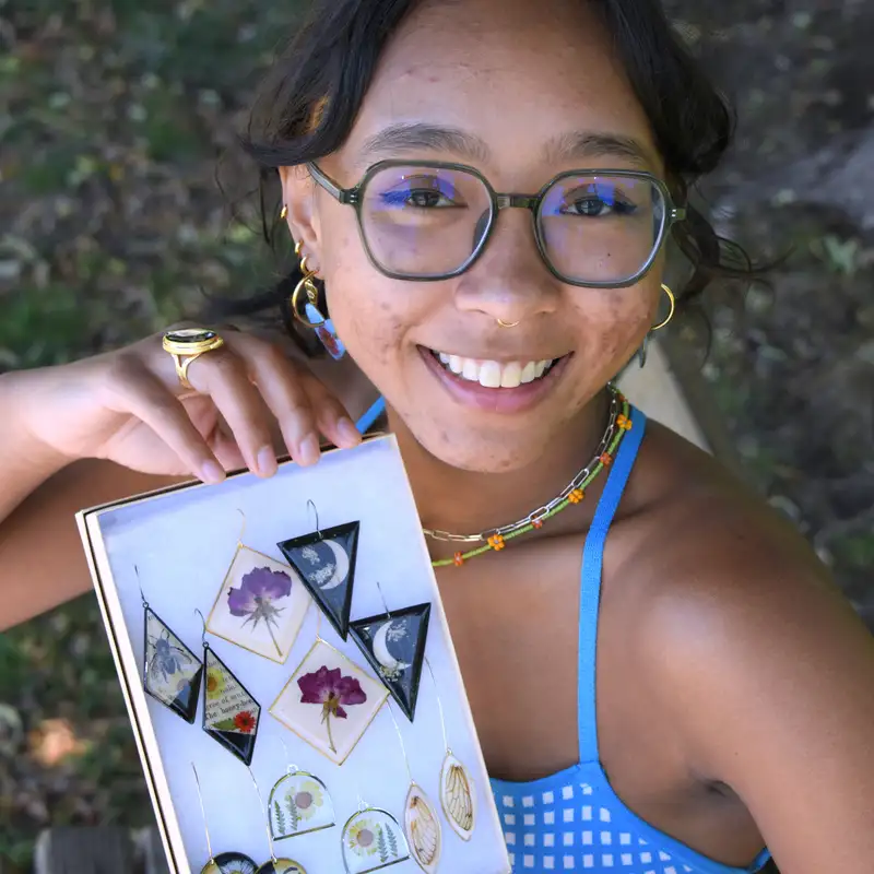 Crafting Botanical Beauty: Myla Robinson's Resin Earrings and Creative Journey