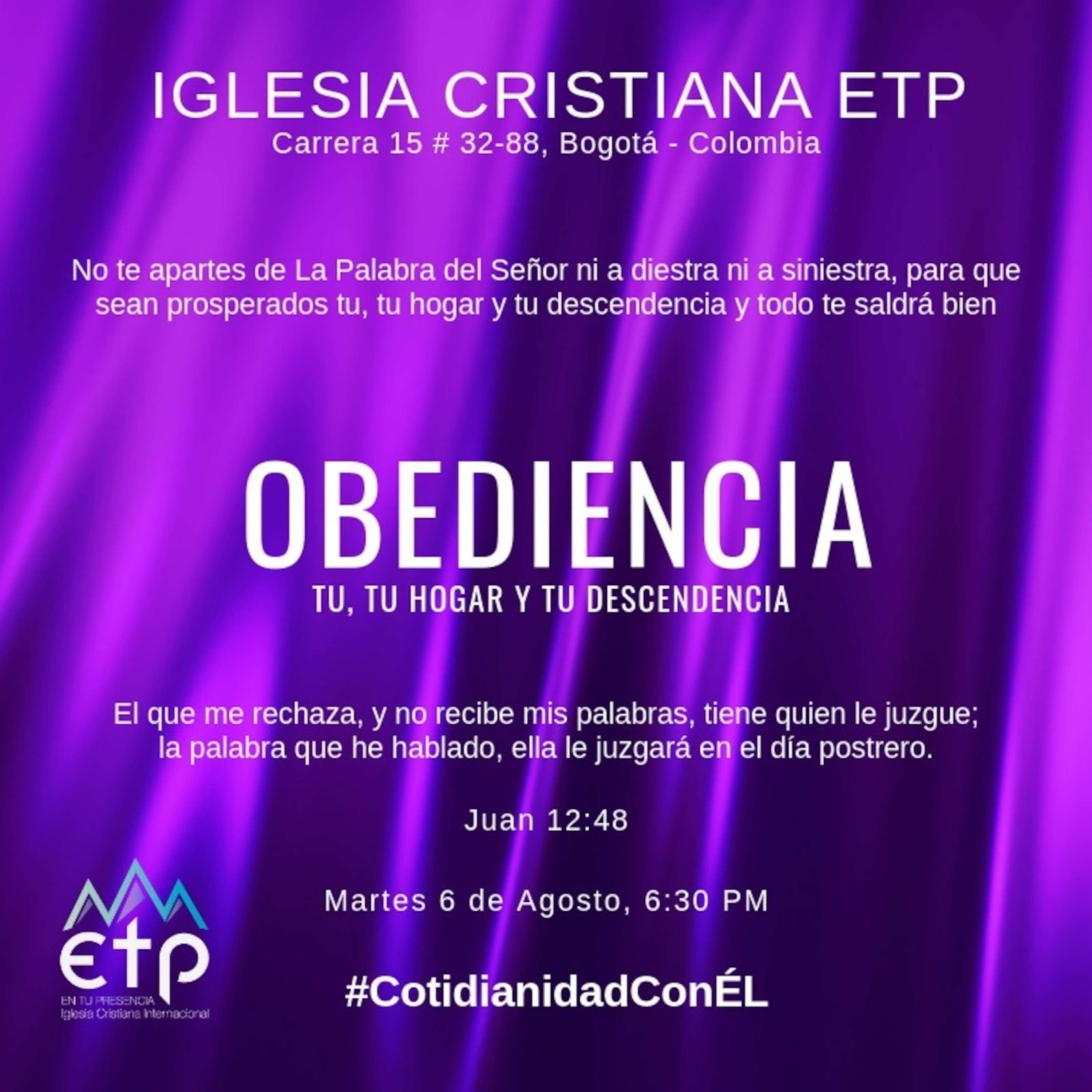 Charlas Pastores Luis Salas y Jeannette Noguera, Iglesia ETP