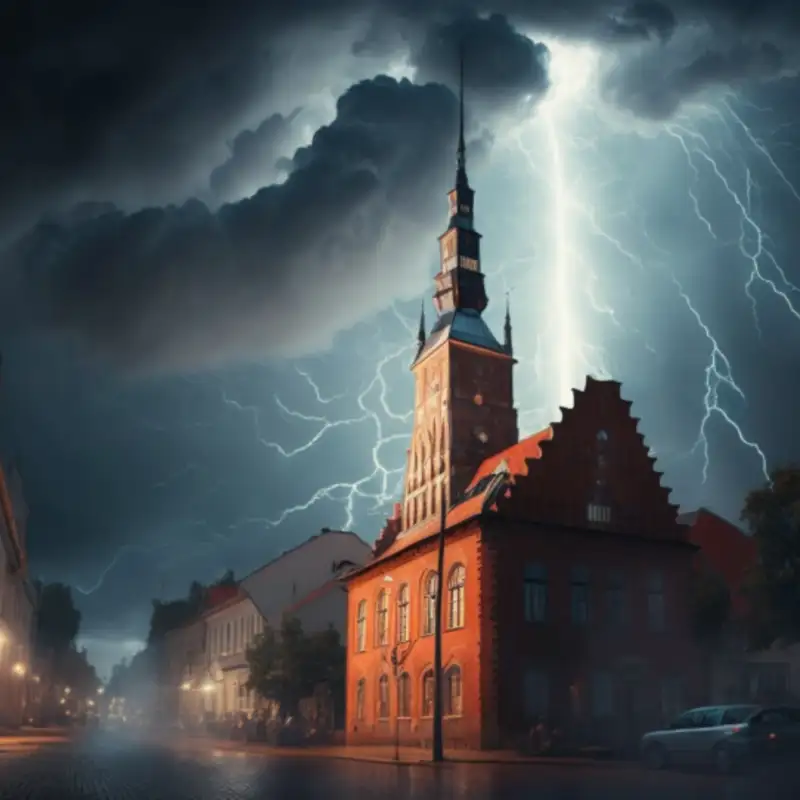 ⚡Thunderstorm: Lightning Strikes & Heavy Rain - Poznan, Poland