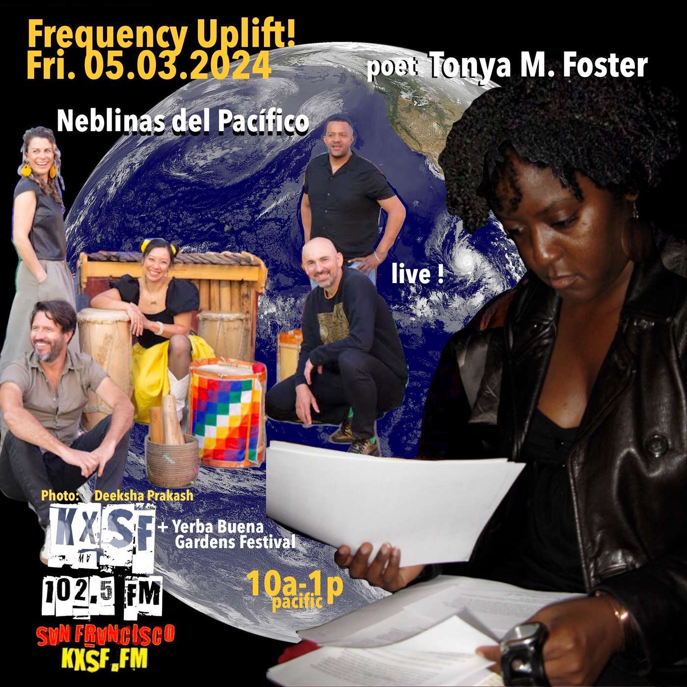 FREQUENCY UPLIFT!_FRI. 05.03.2024 …poet Tonya M. Foster + LIVE in studio, Neblinas del Pacífico episode artwork
