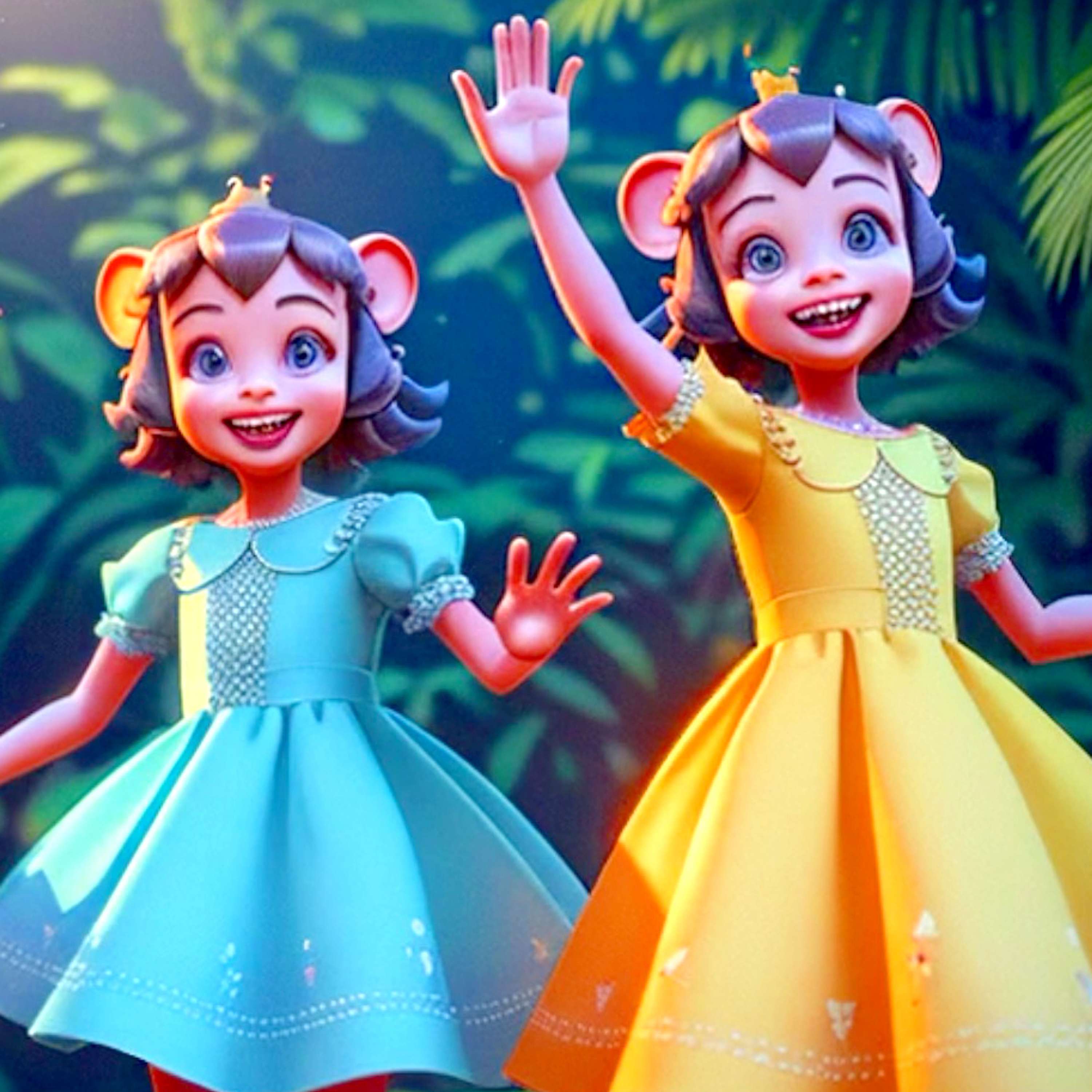 🐵 The 12 Monkey Princesses👸 | A re-telling of the classic children's story