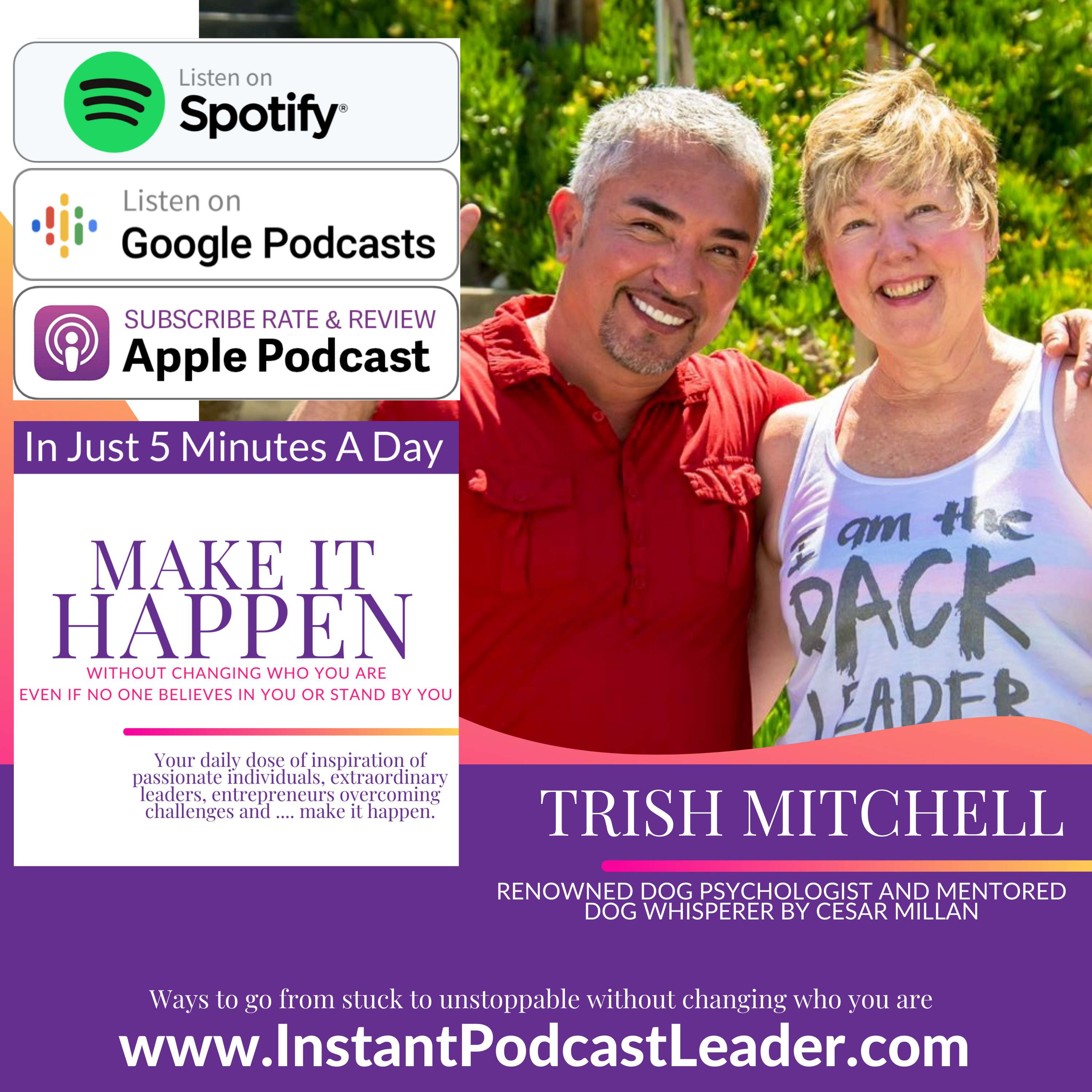 cover of episode MIH EP41 Trish Mitchell Dog Psychologist and Mentored World's Famous Dog Whisperer by Cesar Millan