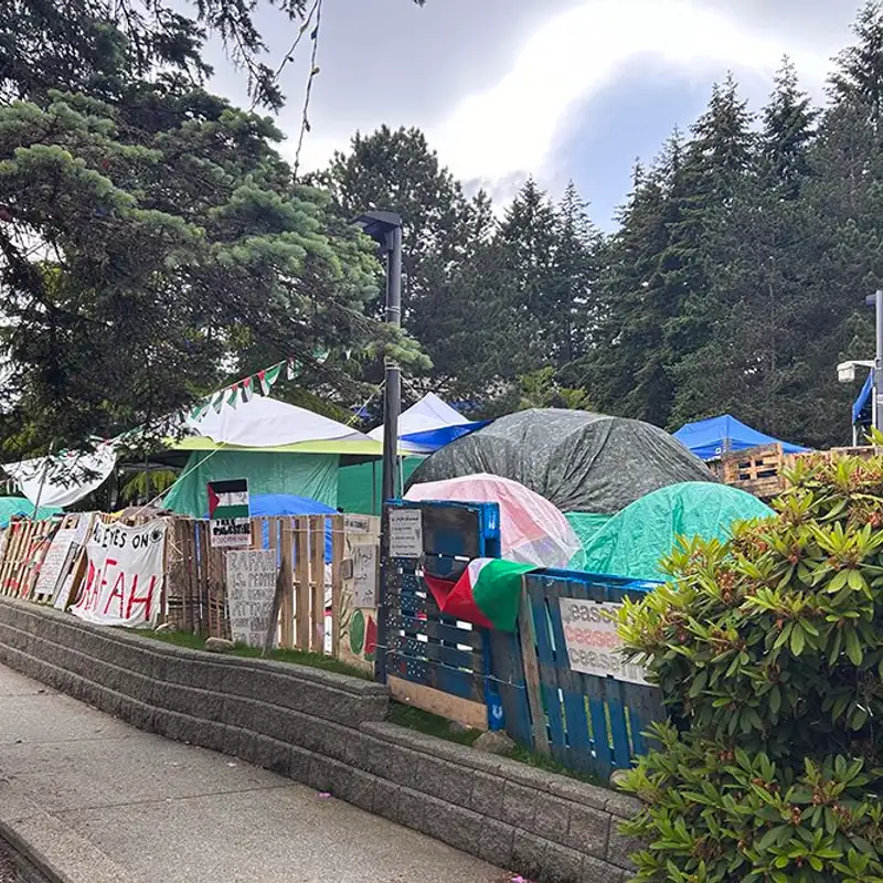 Pro-Palestinian encampment at VIU still stands after three weeks in