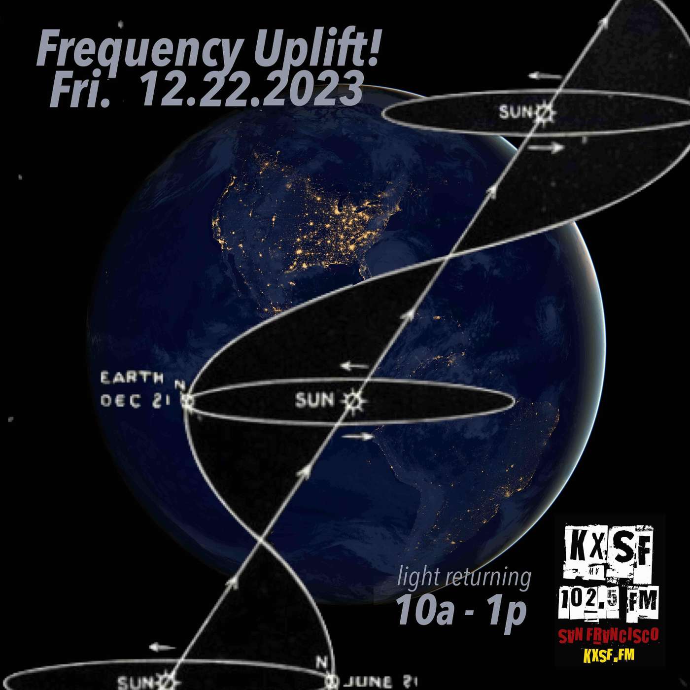 FREQUENCY UPLIFT! Fri. 12.22.2023_ the turn of the light in midwinter, into sound episode artwork
