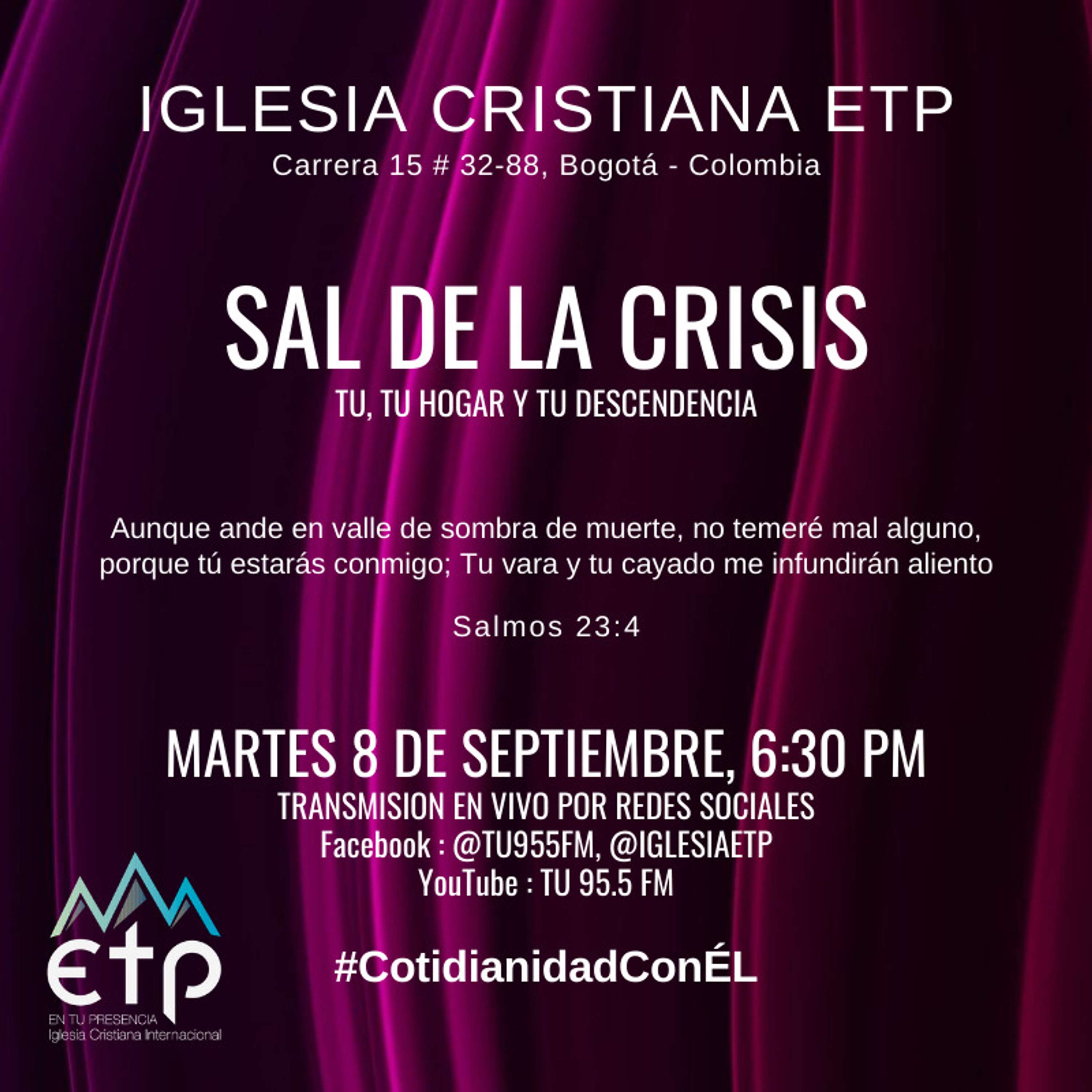 Charlas Pastores Luis Salas y Jeannette Noguera, Iglesia ETP