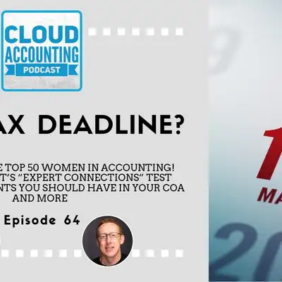 Artwork for Congrats to the Top 50 Women in Accounting! Also, details on Intuit’s “Expert Connections” test, how many accounts you should have in your CoA, and more