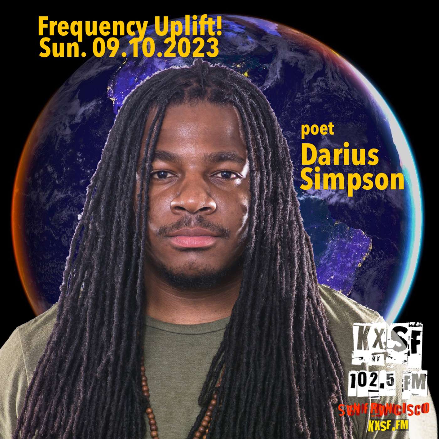 FREQUENCY UPLIFT ! SUN. 09.10.2023 !  second Sunday poet Darius Simpson episode artwork