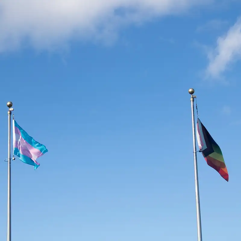 Pride and Transgender flag fly together for the first time at Nanaimo City Hall