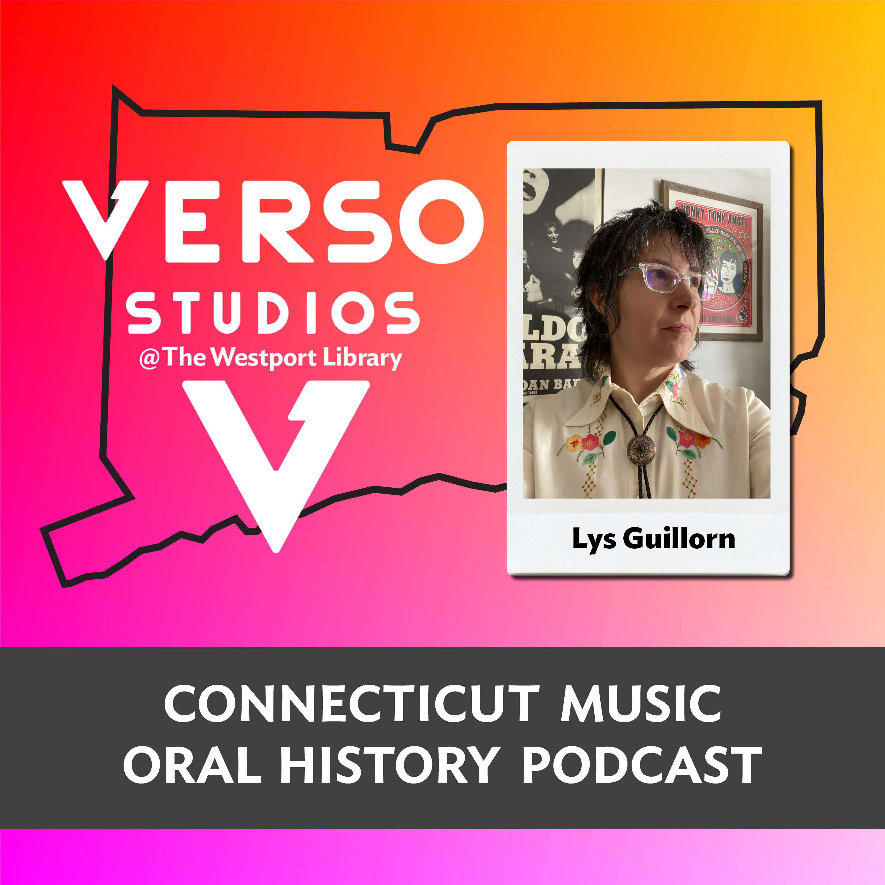Lys Guillorn, Connecticut Music Oral History Podcast, Verso Studios at Westport Library 12.7.21 episode artwork