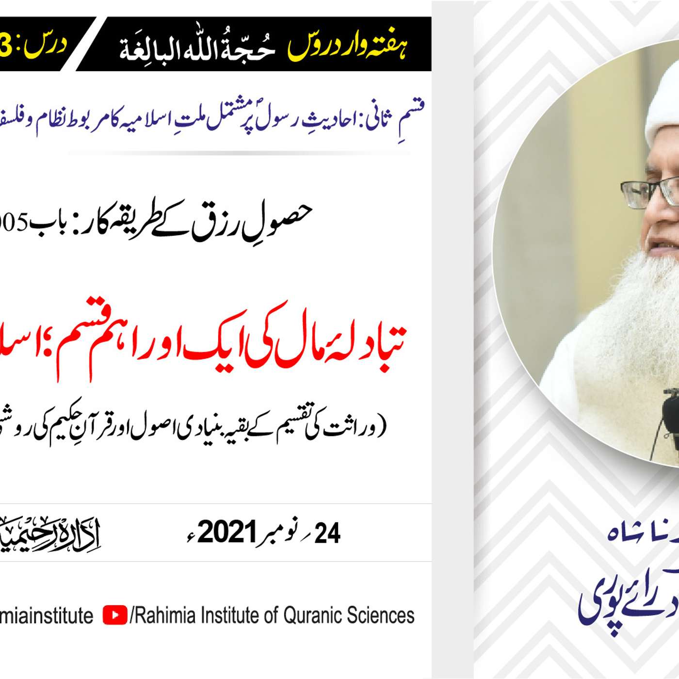 حجۃ اللہ البالغہ | 163 | اسلام کا نظامِ وراثت (حصہ دوم) | مفتی عبدالخالق آزاد رائے پوری episode artwork