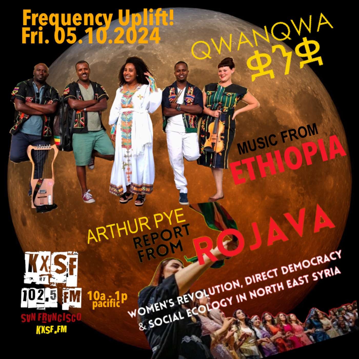 FREQUENCY UPLIFT!_FRI. 05.10.2024, spring songs, …ft. QWANQWA (Addis Ababa), ARTHUR PYE (Emergency Committee for Rojava) episode artwork