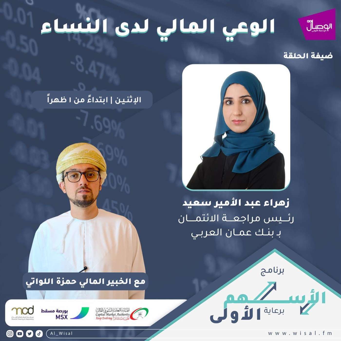 الخبيرة المالية زهراء عبد الأمير الأسهم الاولى الوعي المالي للمرأة