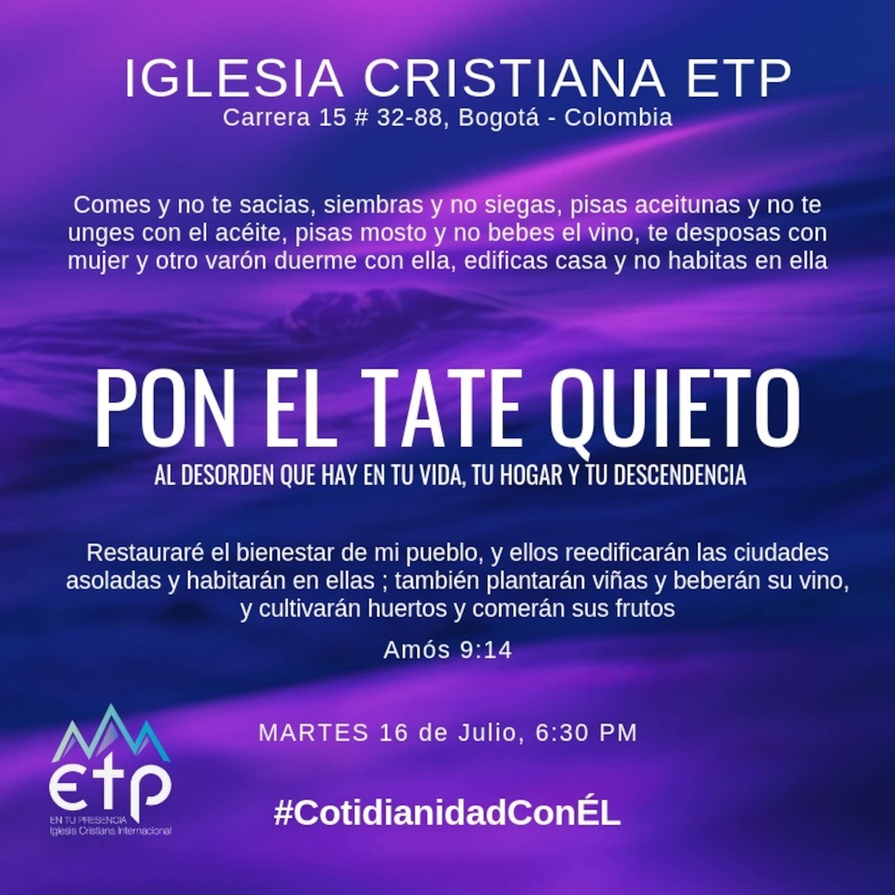 Charlas Pastores Luis Salas y Jeannette Noguera, Iglesia ETP