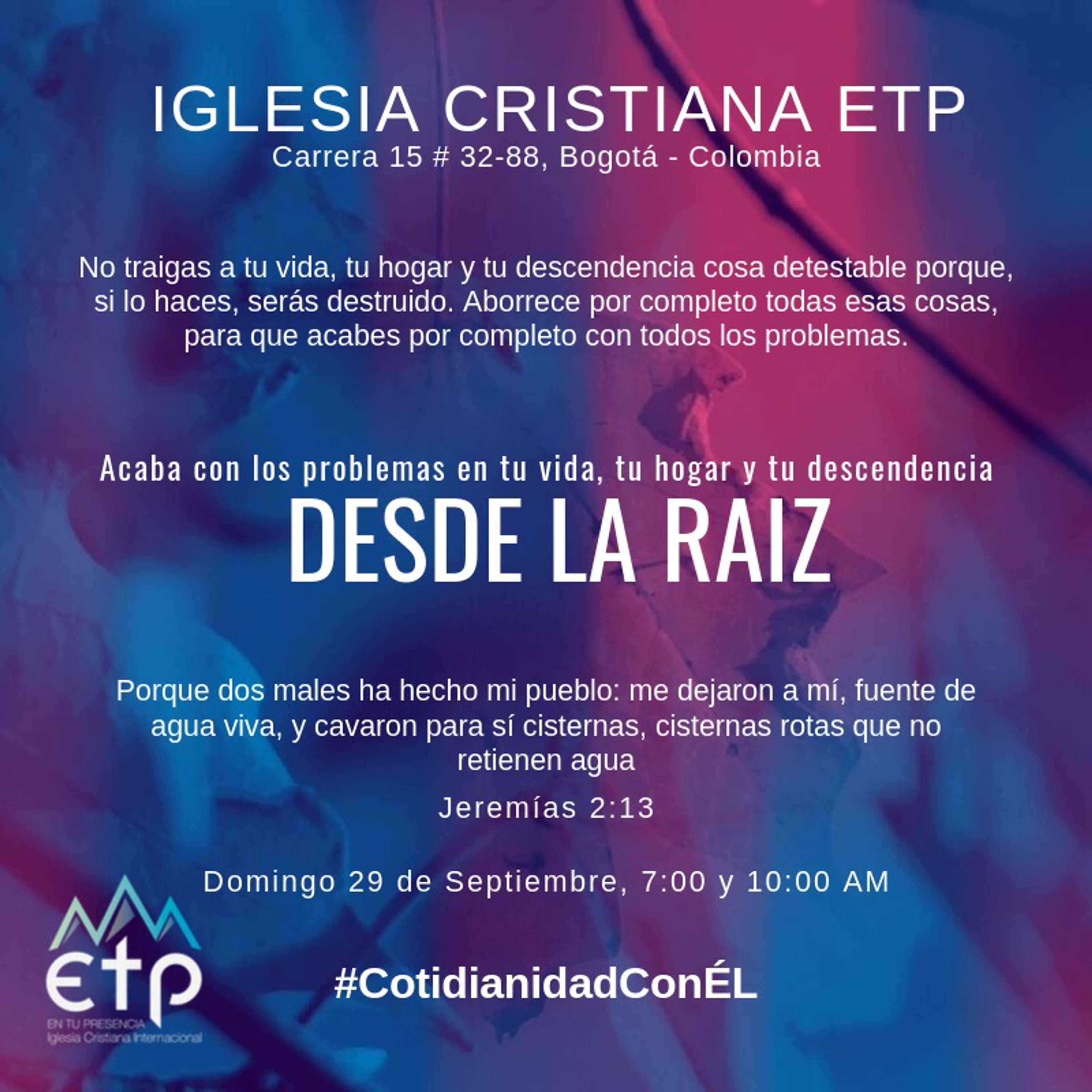 Charlas Pastores Luis Salas y Jeannette Noguera, Iglesia ETP