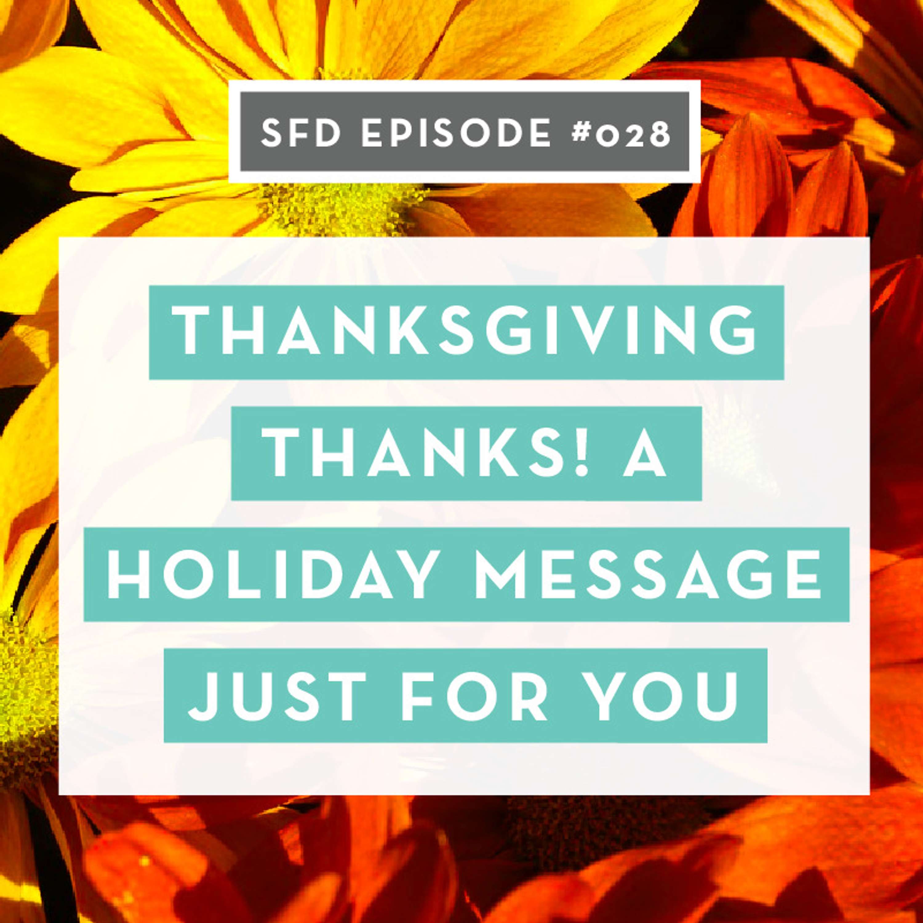 SFD028: Thanksgiving Thanks! A Special Holiday Message Just for You