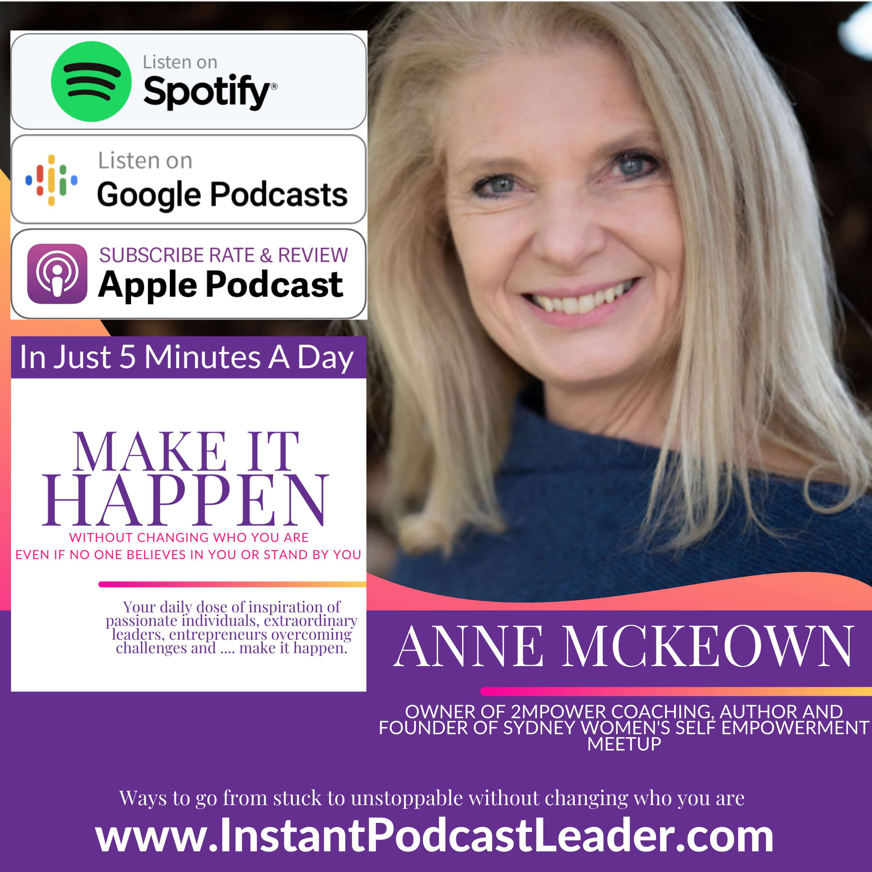 cover of episode MIH EP36 Anne McKeown Owner of 2Mpower Coaching, Author and Founder of Sydney Women's Self Empowerment Meetup