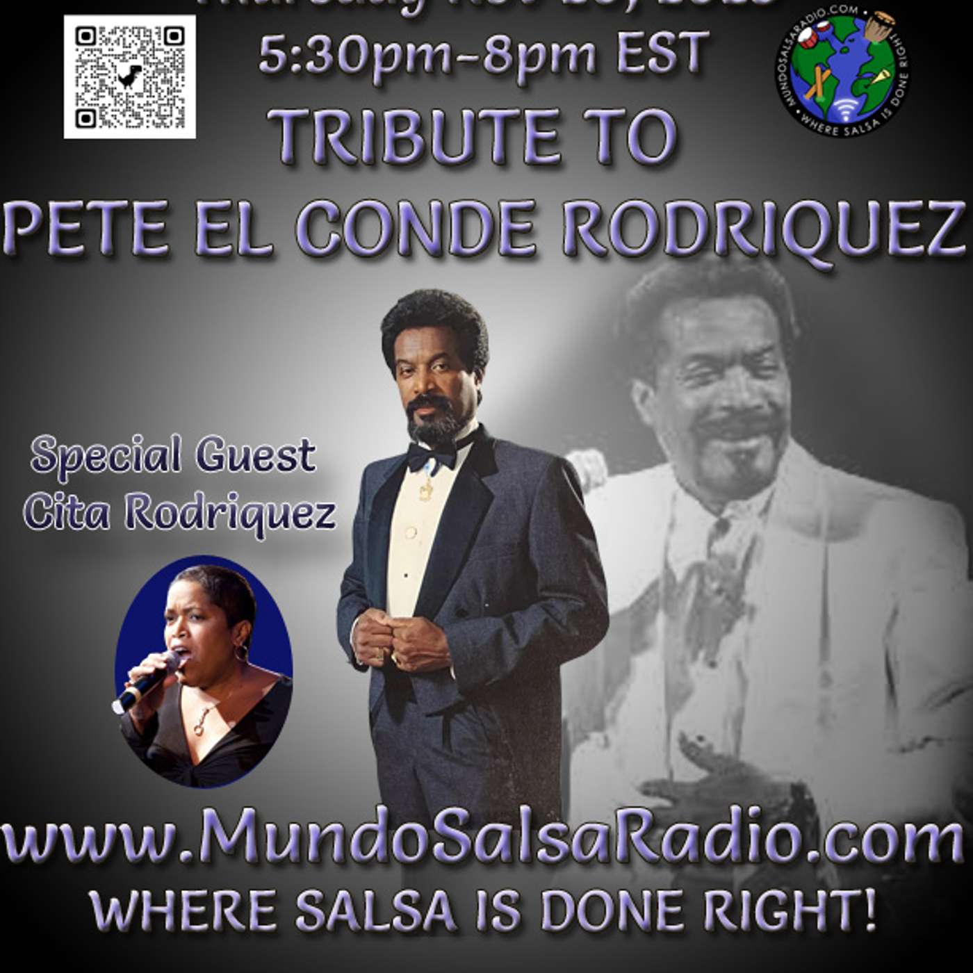 SalSonando La Salsa DJ Eddie Nov 20 2025 Show # 112 Tribute Pete El Conde Rodriquez w Cita Rodriquez SalSonando La Salsa DJ Eddie Nov 20 2025 Show # 112 Tribute Pete El Conde Rodriquez w Cita Rodriquez
