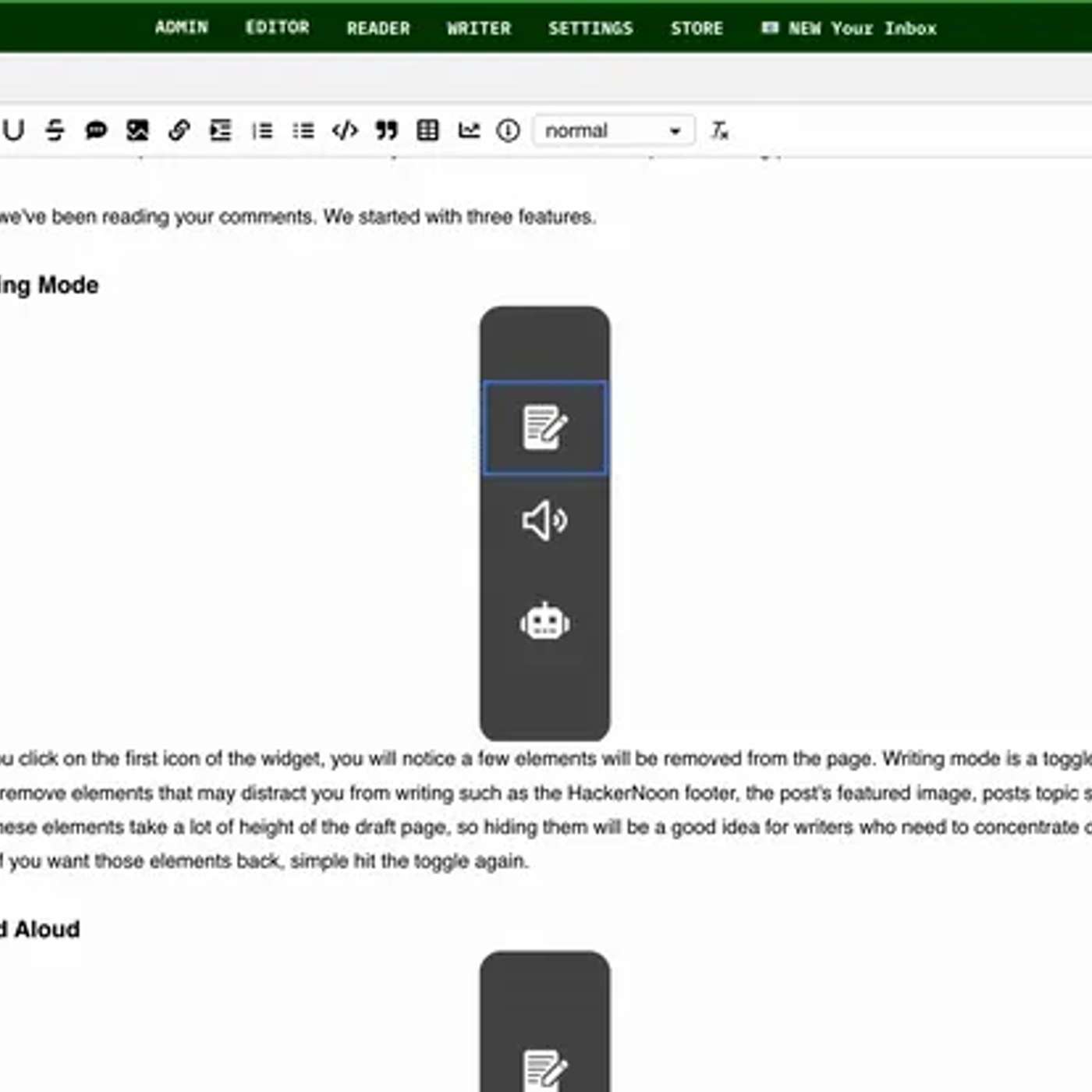 Writing Mode: Less Distractions, Hear Your Draft Read Aloud and Access AI Feedback