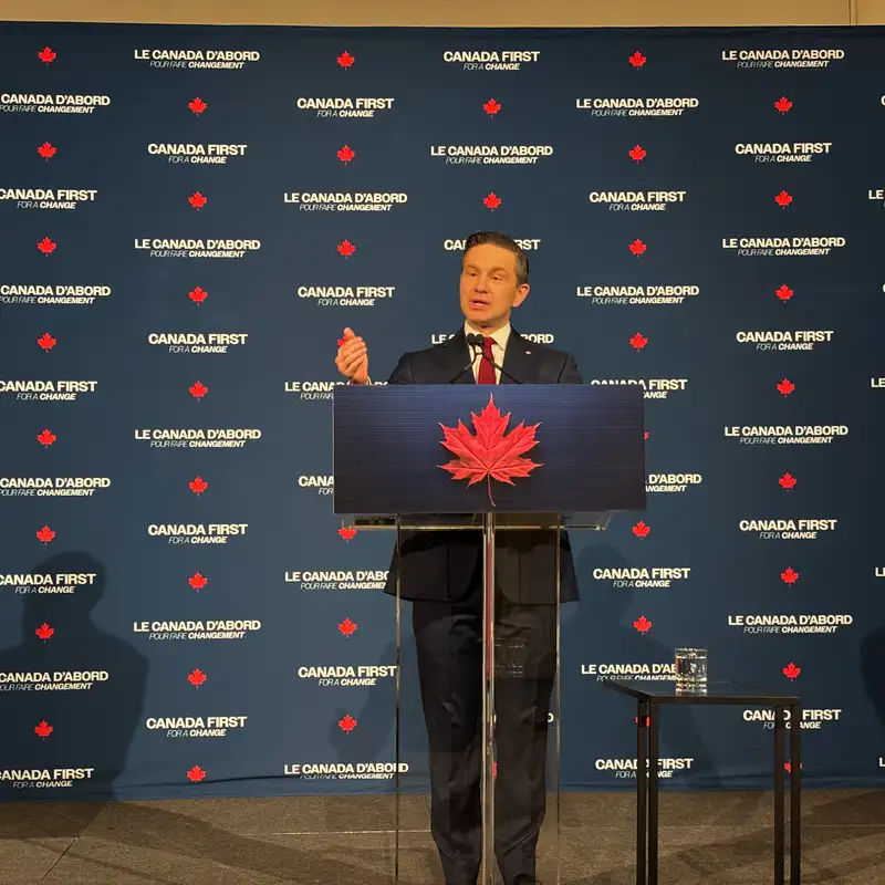 REPORTAGE - Le chef conservateur Pierre Poilievre livre sa réponse aux tarifs douaniers américains