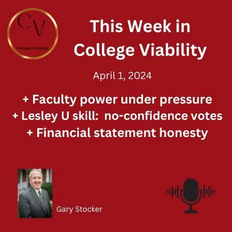 This Week In College Viability (TWICV) for April 1, 2024