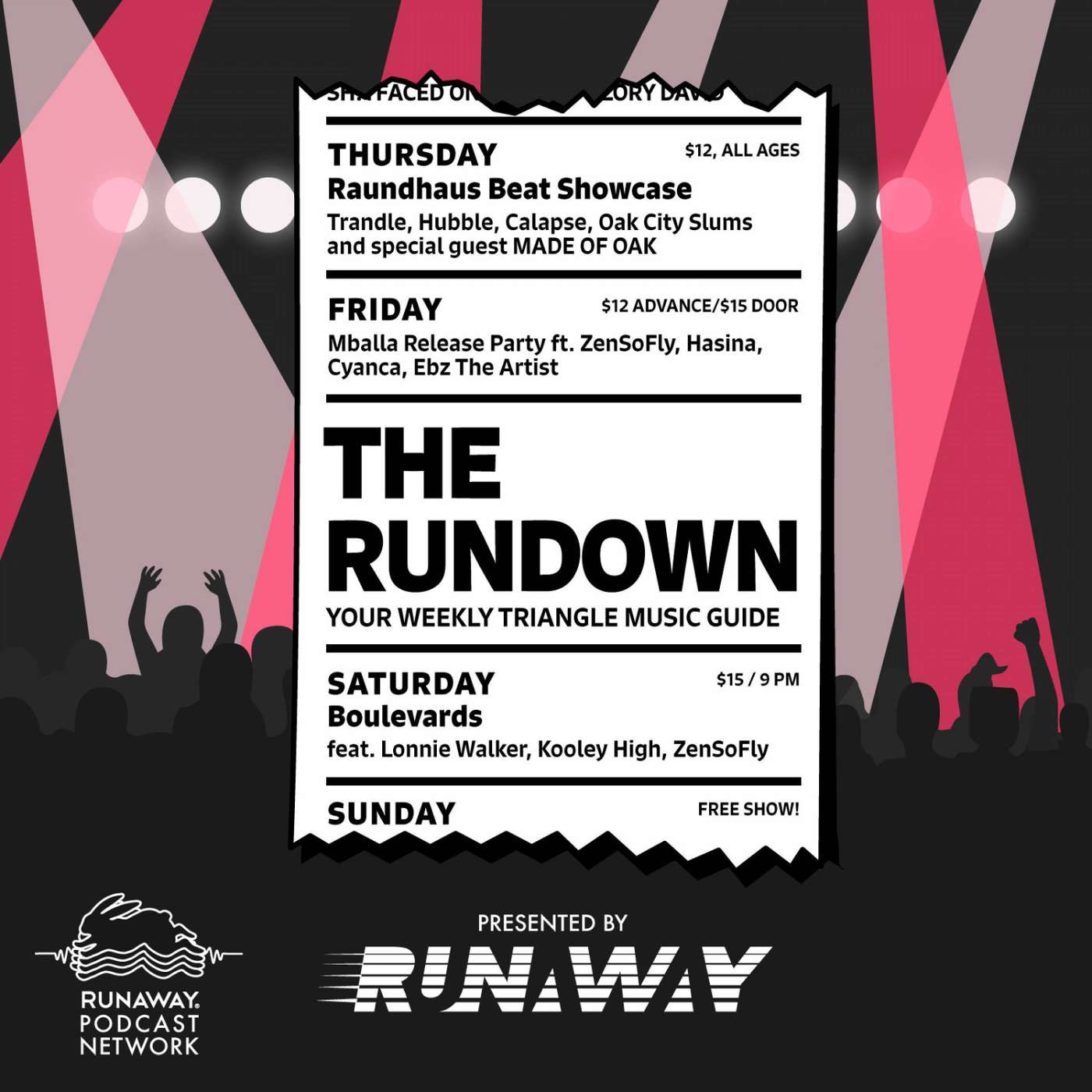 Ep. 11, March 26: Prance & Friends, The Neptunes Dance Party, Girls Rock NC Benefit Show, WXYC 2000s Dance, and Trandle/Away MSG