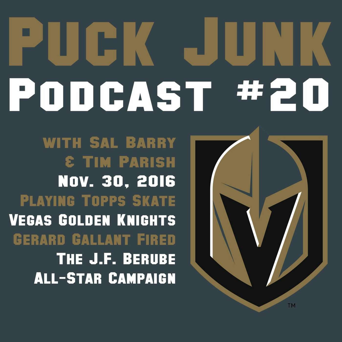 Playing Topps Skate, Vegas Golden Knights, J.F. Beruge | #20 | 11/30/2016